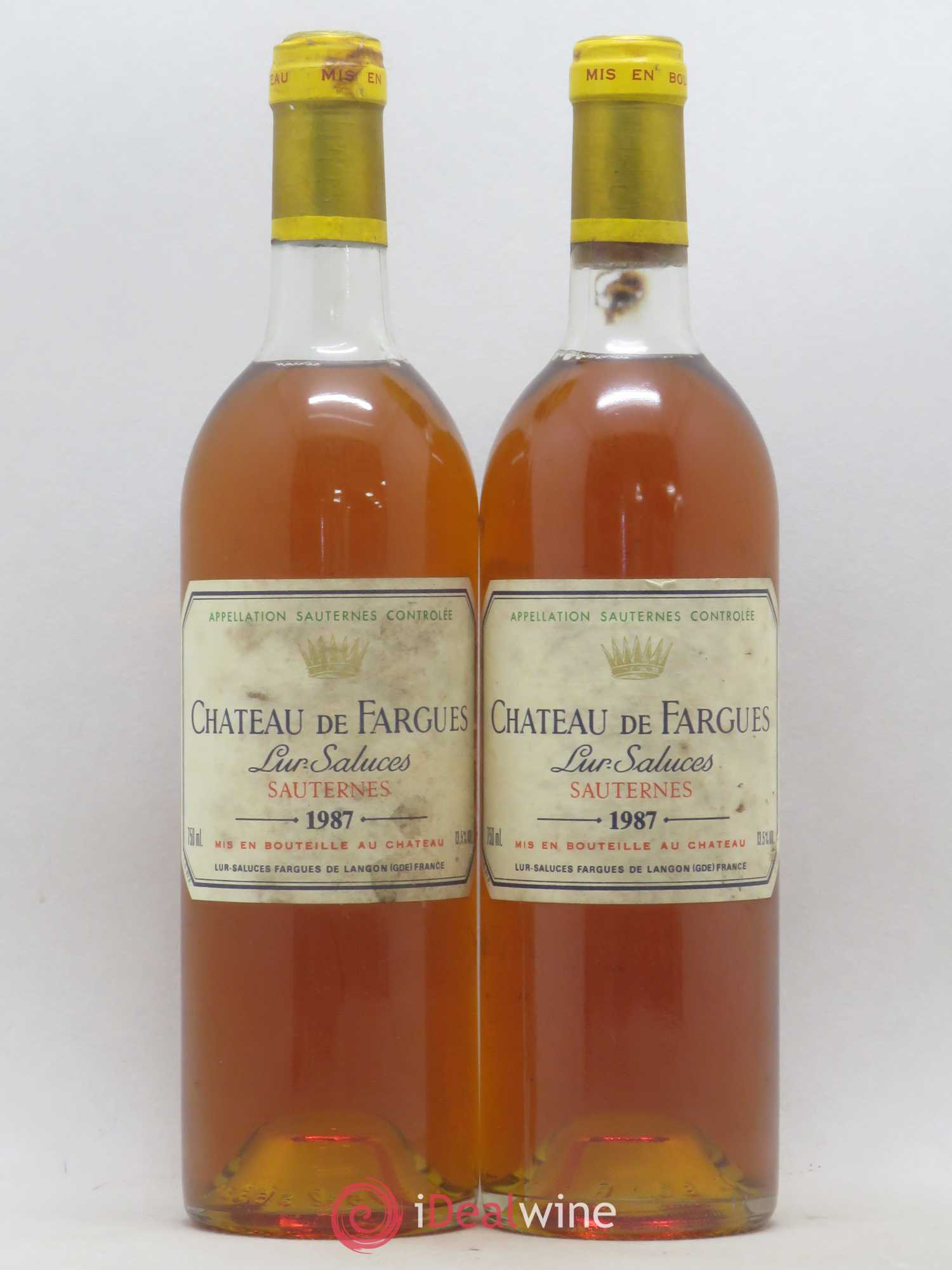 Château de Fargues 1987 - Lotto di 2 bottiglie - 0