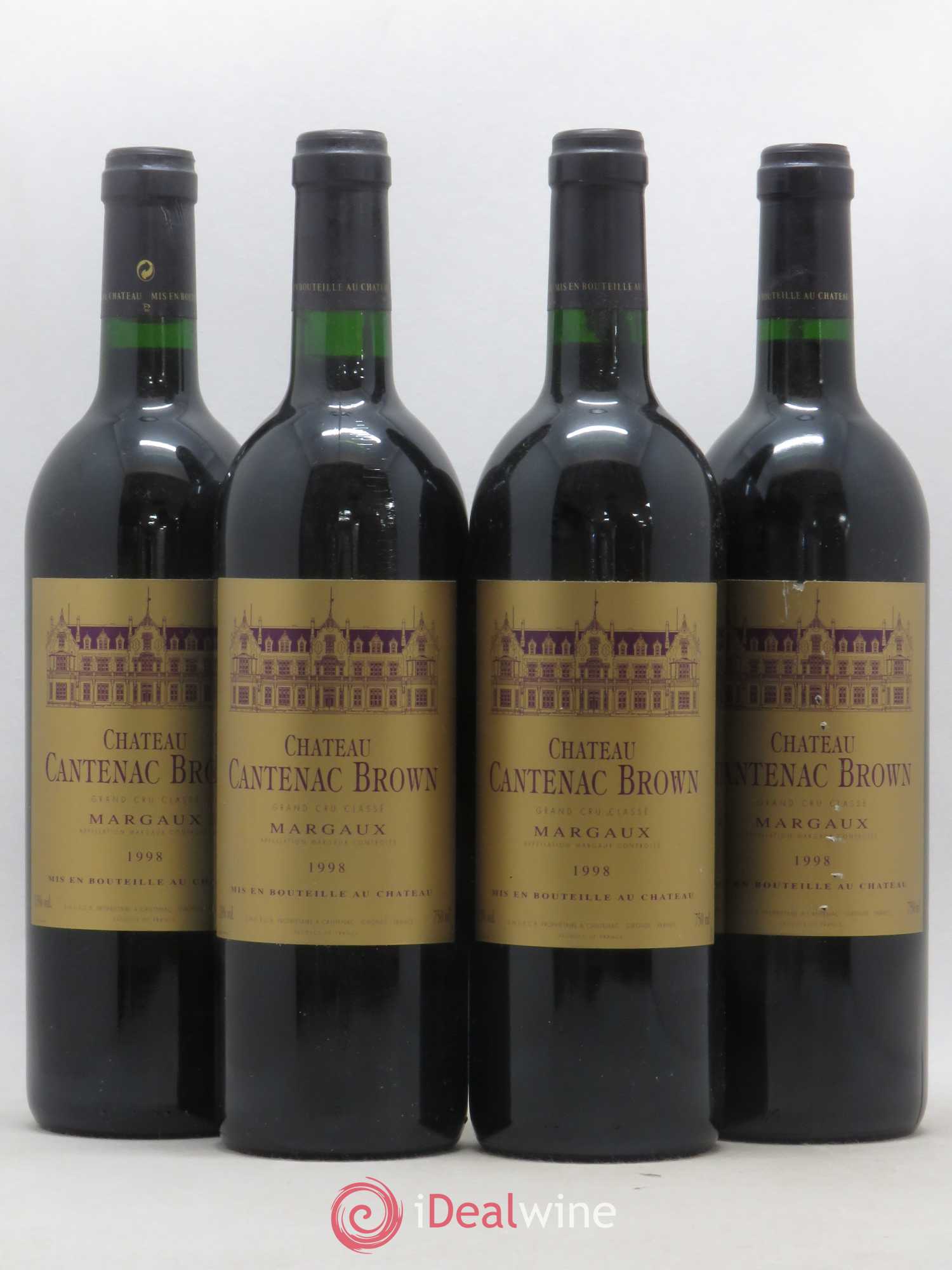 Château Cantenac Brown 3ème Grand Cru Classé 1998 - Lot de 4 bouteilles - 0