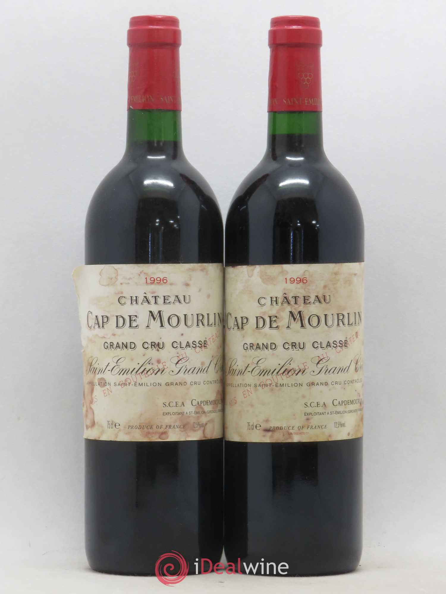 Château Cap de Mourlin Grand Cru Classé 1996 - Lot de 2 bouteilles - 0
