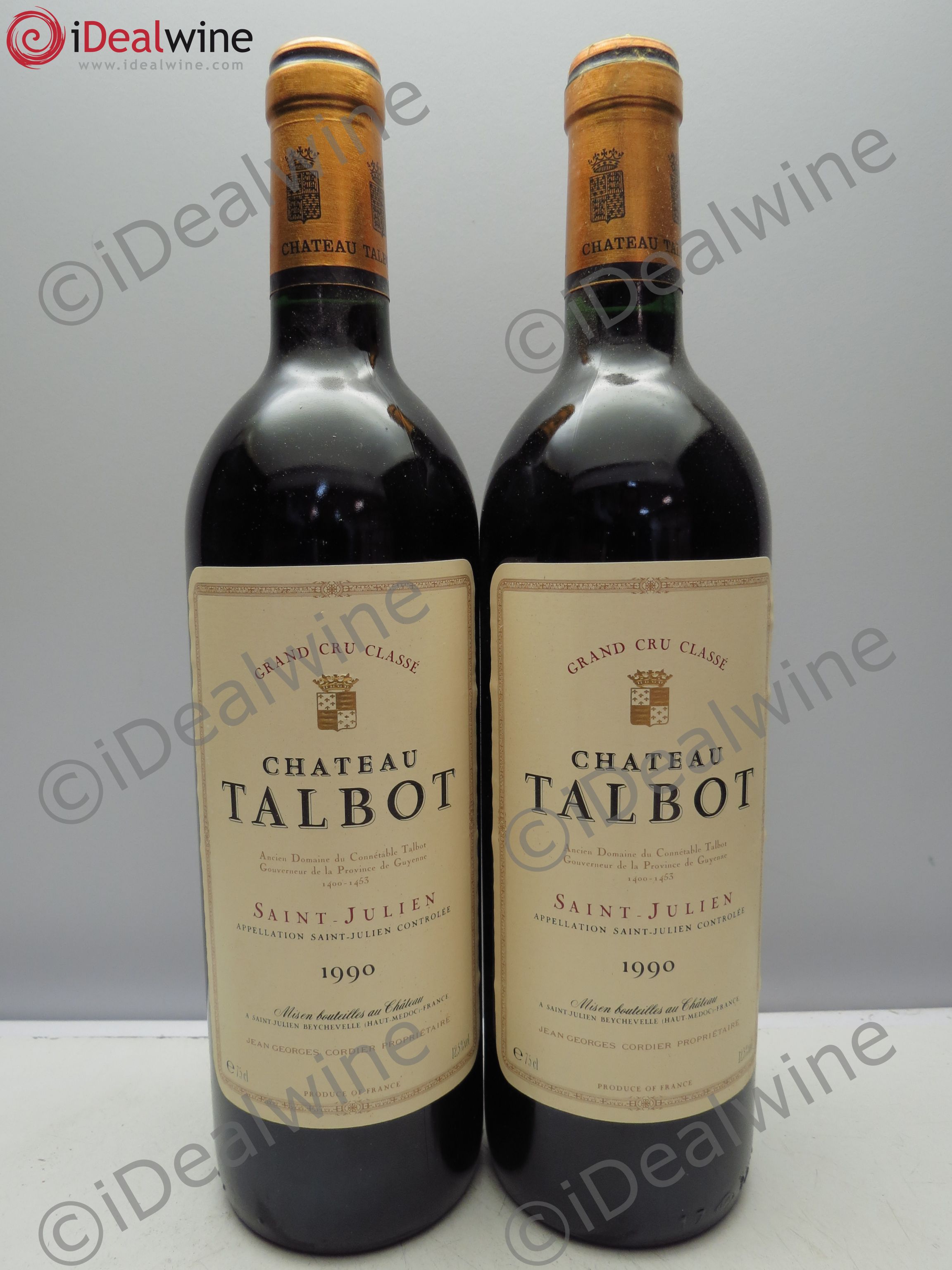 Château Talbot 4ème Grand Cru Classé 1990 - Lot de 2 bouteilles - 0