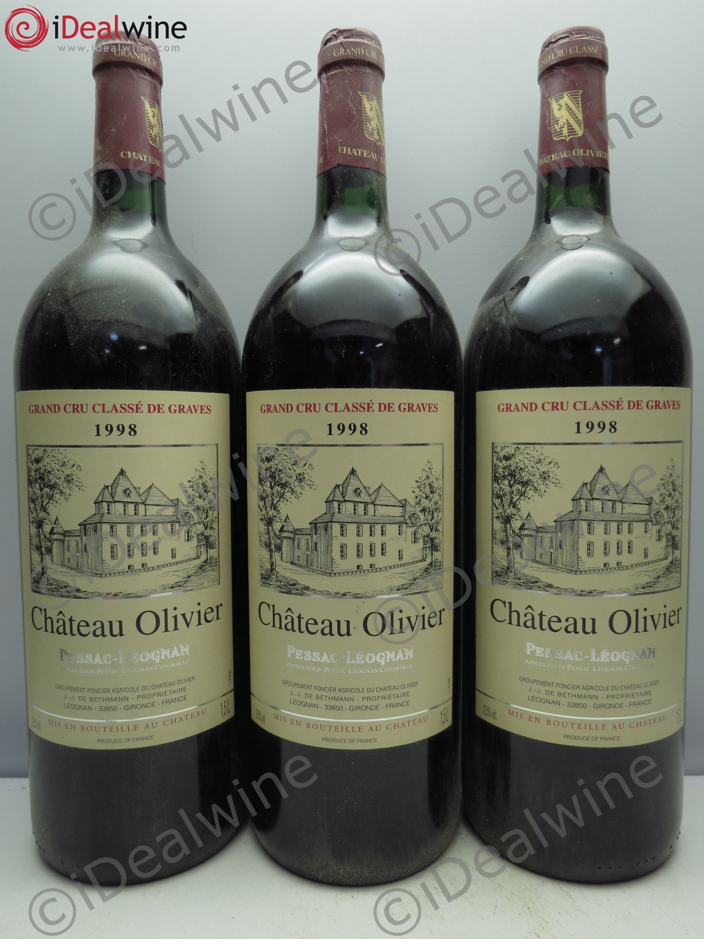 Château Olivier Cru Classé de Graves 1998 - Lot de 3 magnums - 0