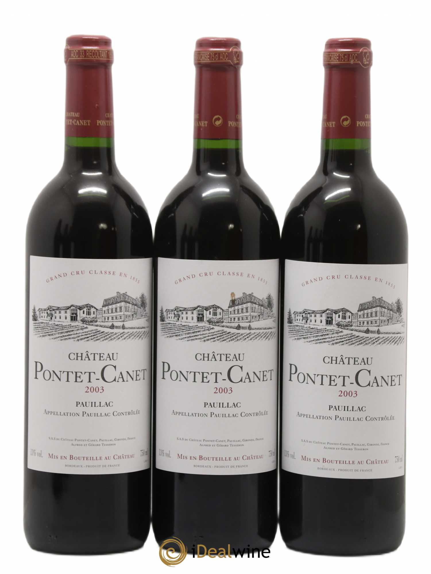 Château Pontet Canet 5ème Grand Cru Classé 2003 - Lot de 6 bouteilles - 1