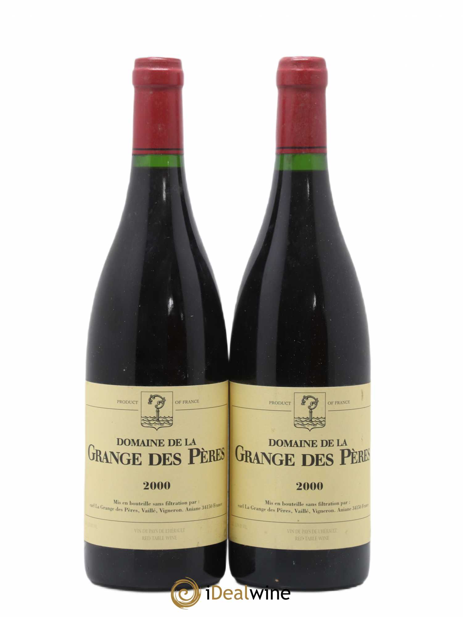 Pays d'Hérault Grange des Pères Laurent Vaillé 2000 - Lot de 2 bouteilles - 0