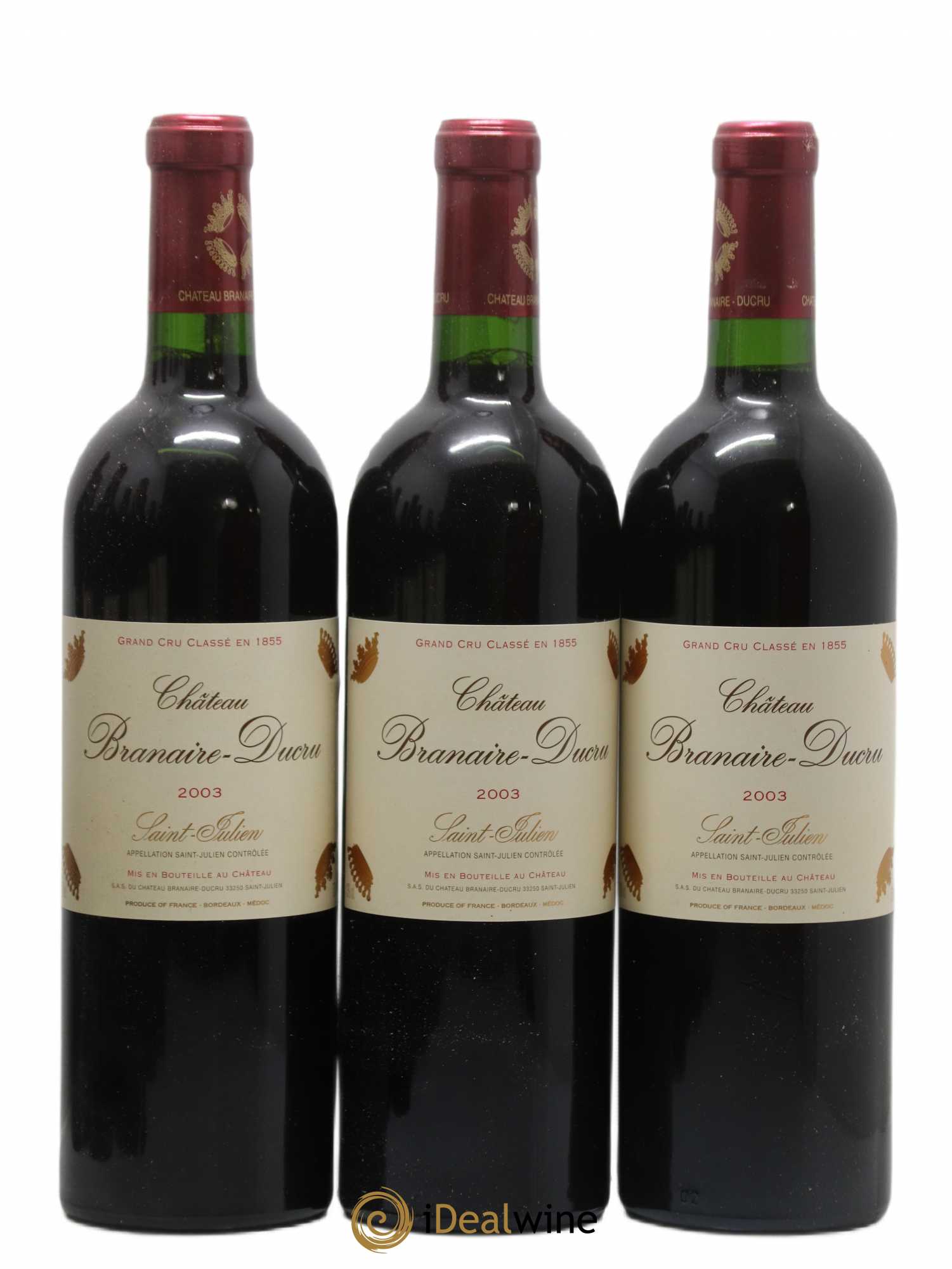 Château Branaire Ducru 4ème Grand Cru Classé 2003 - Lot de 12 bouteilles - 1