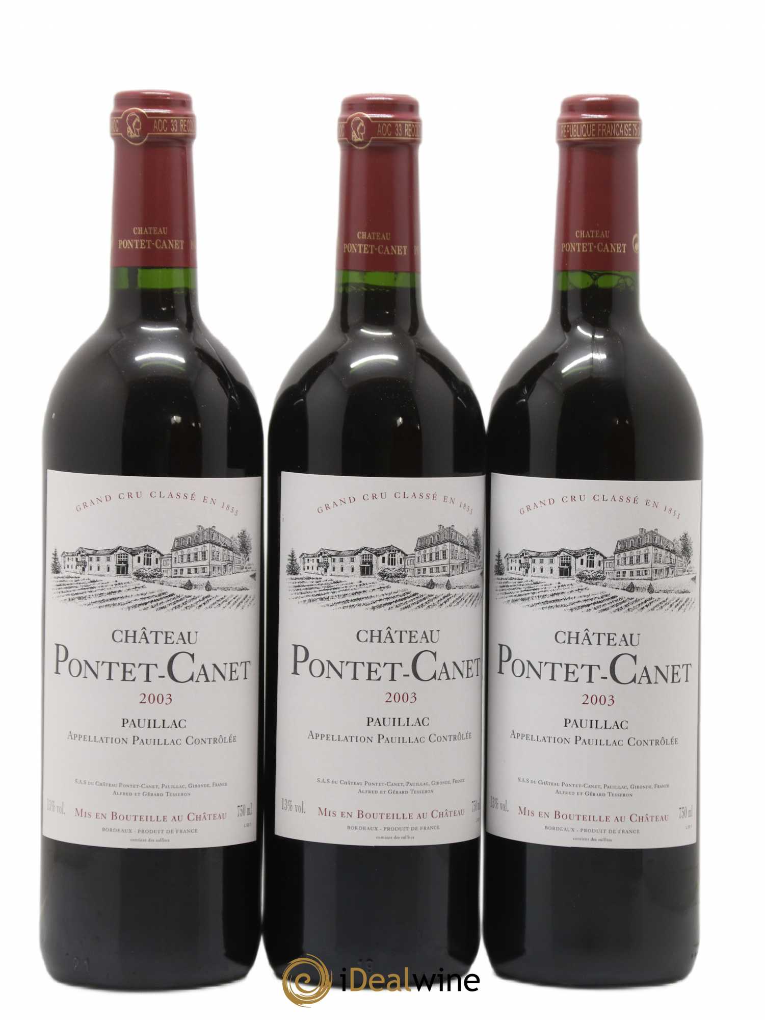 Château Pontet Canet 5ème Grand Cru Classé 2003 - Lot de 12 bouteilles - 2