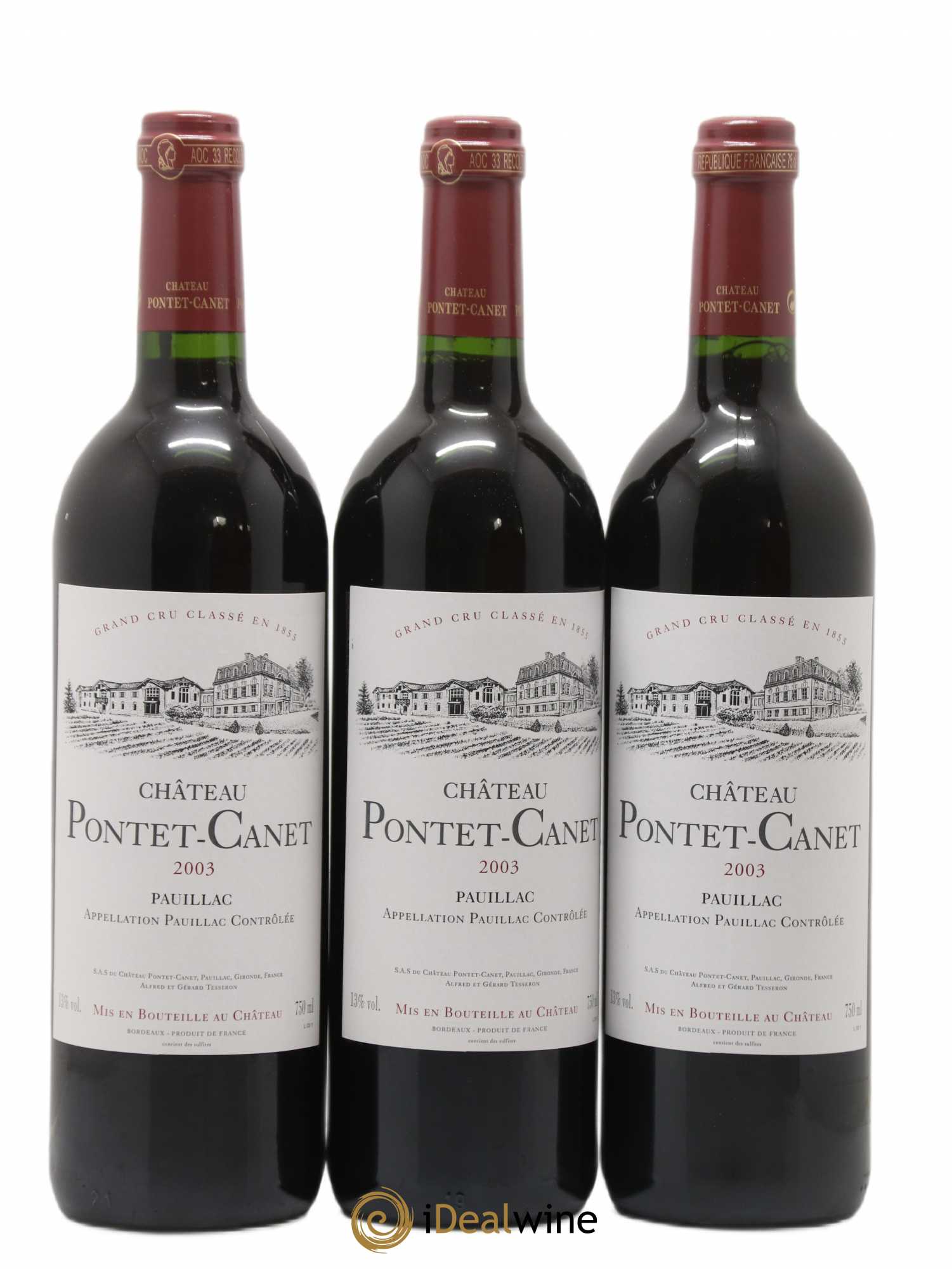 Château Pontet Canet 5ème Grand Cru Classé 2003 - Lot de 12 bouteilles - 3