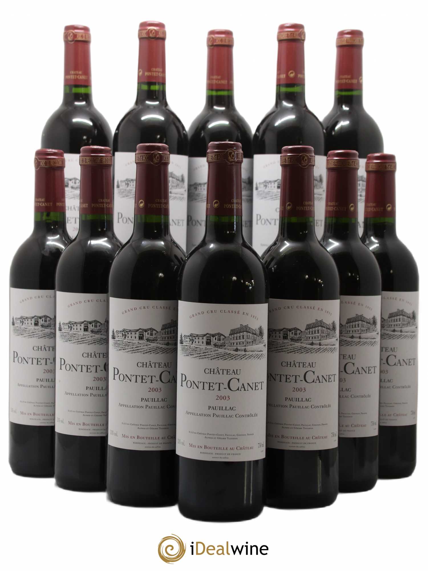 Château Pontet Canet 5ème Grand Cru Classé 2003 - Lot de 12 bouteilles - 0