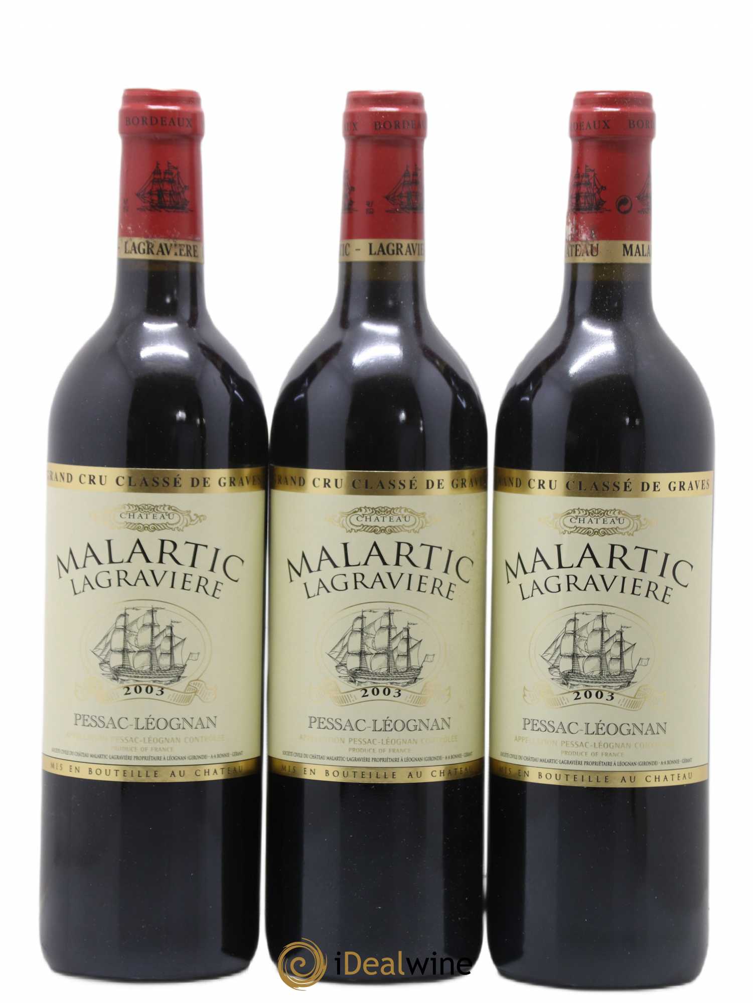 Château Malartic-Lagravière Cru Classé de Graves 2003 - Lot de 12 bouteilles - 1