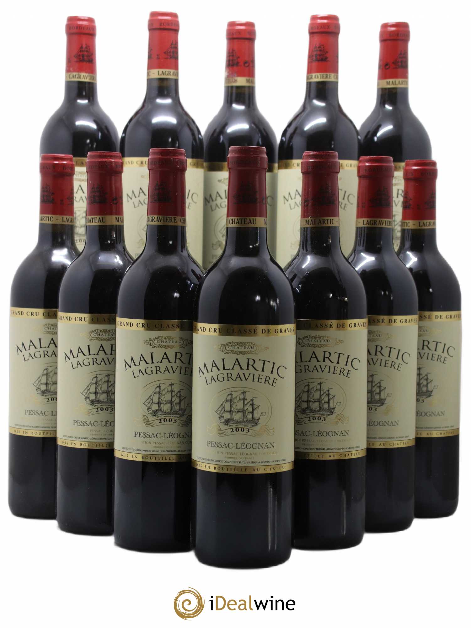 Château Malartic-Lagravière Cru Classé de Graves 2003 - Lot de 12 bouteilles - 0