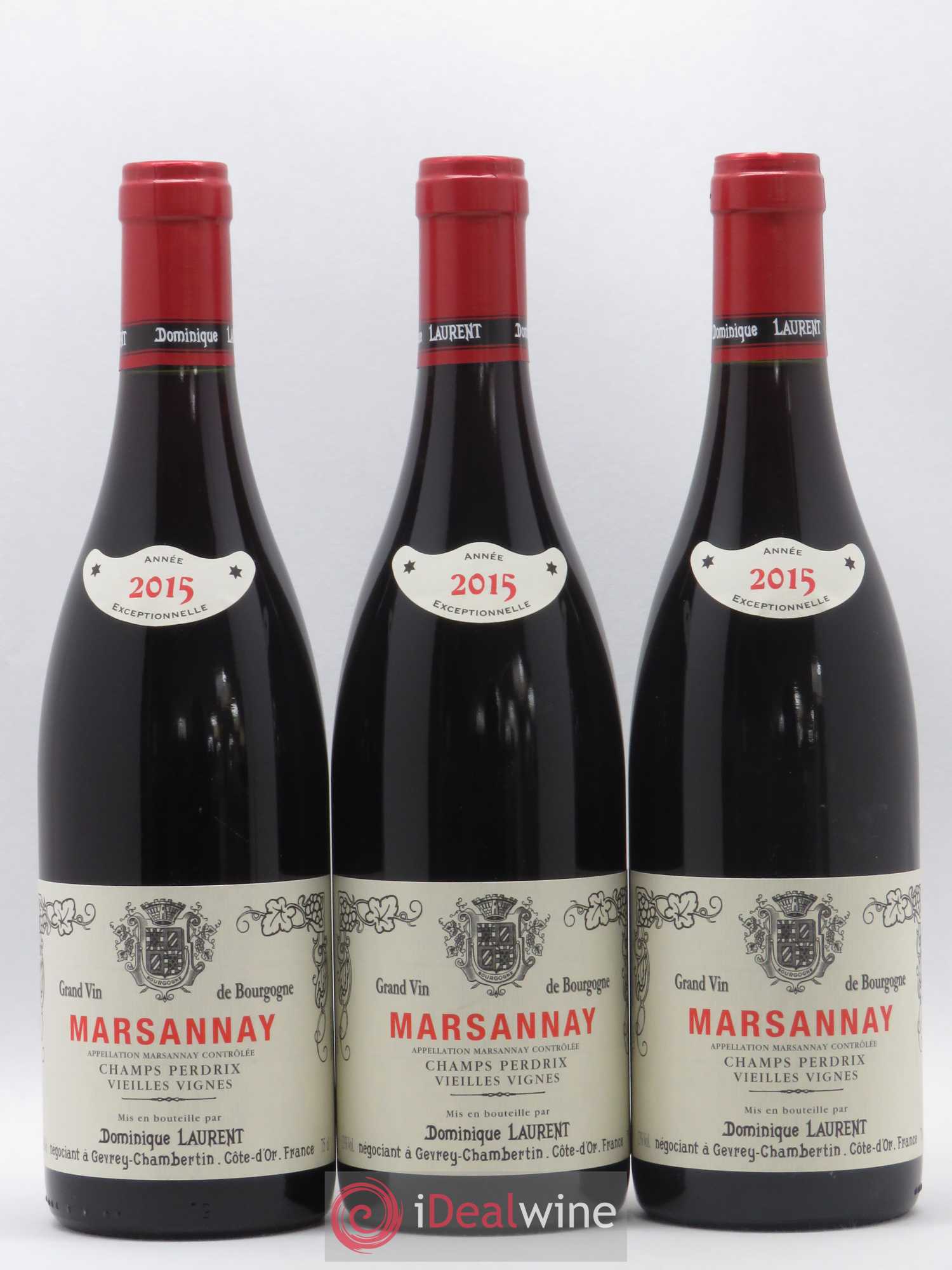 Marsannay Champs Perdrix Dominique Laurent Vieilles Vignes 2015 - Lot de 3 bouteilles - 0