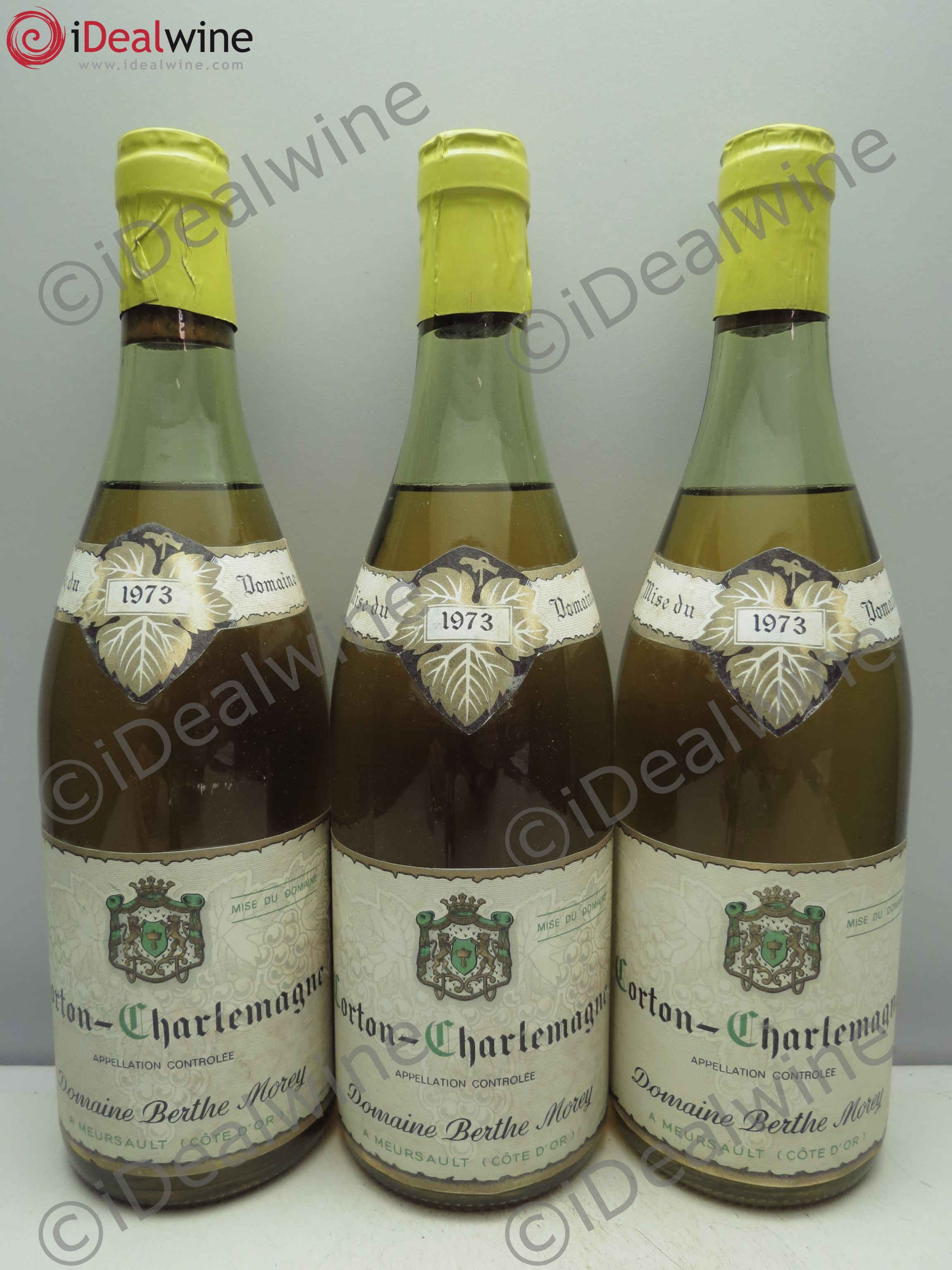 Corton-Charlemagne Grand Cru Berthe Morey (mise au Domaine) 1973 - Lotto di 3 bottiglie - 0