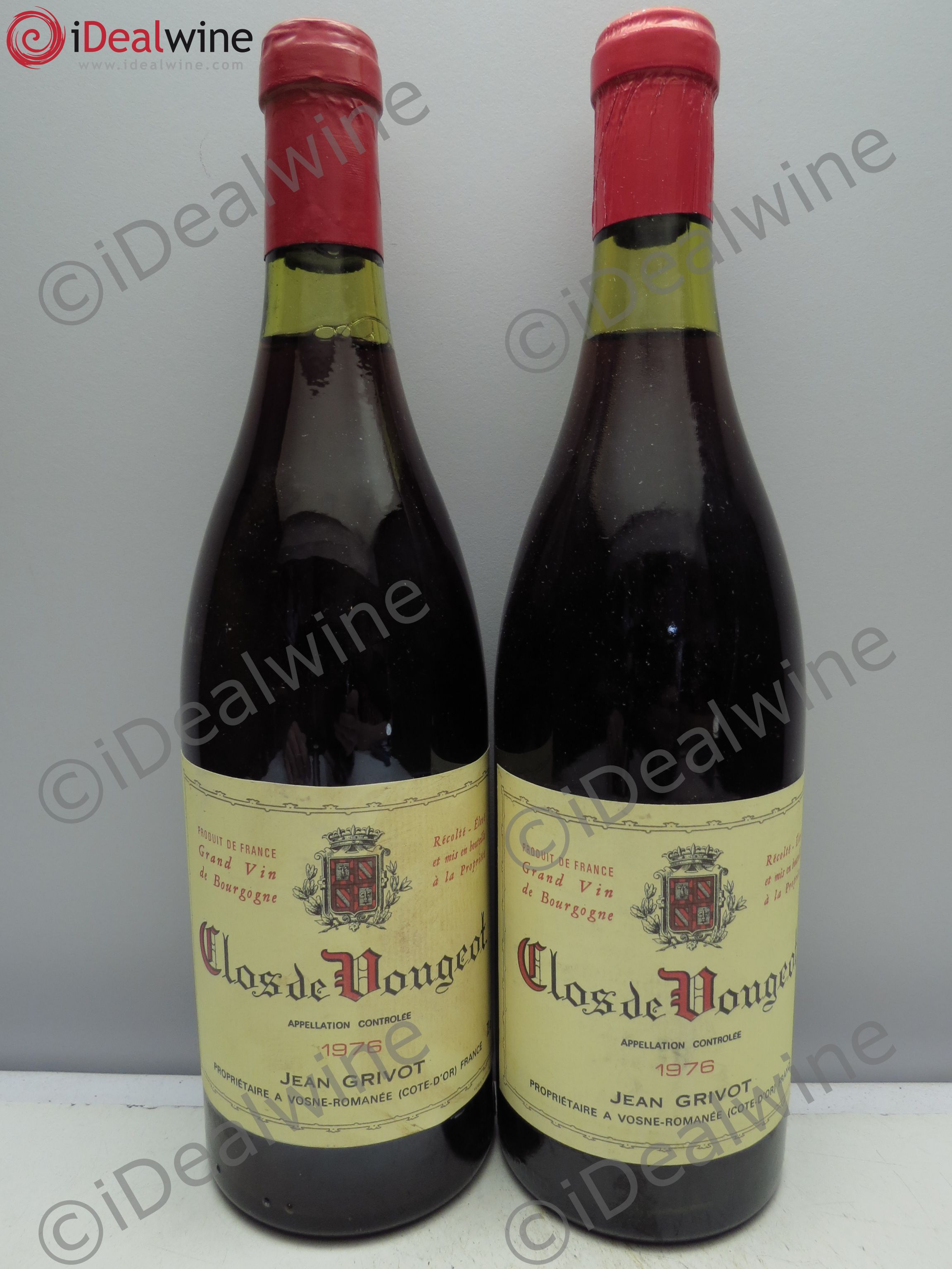Clos de Vougeot Grand Cru Jean Grivot 1976 - Lot de 2 bouteilles - 0