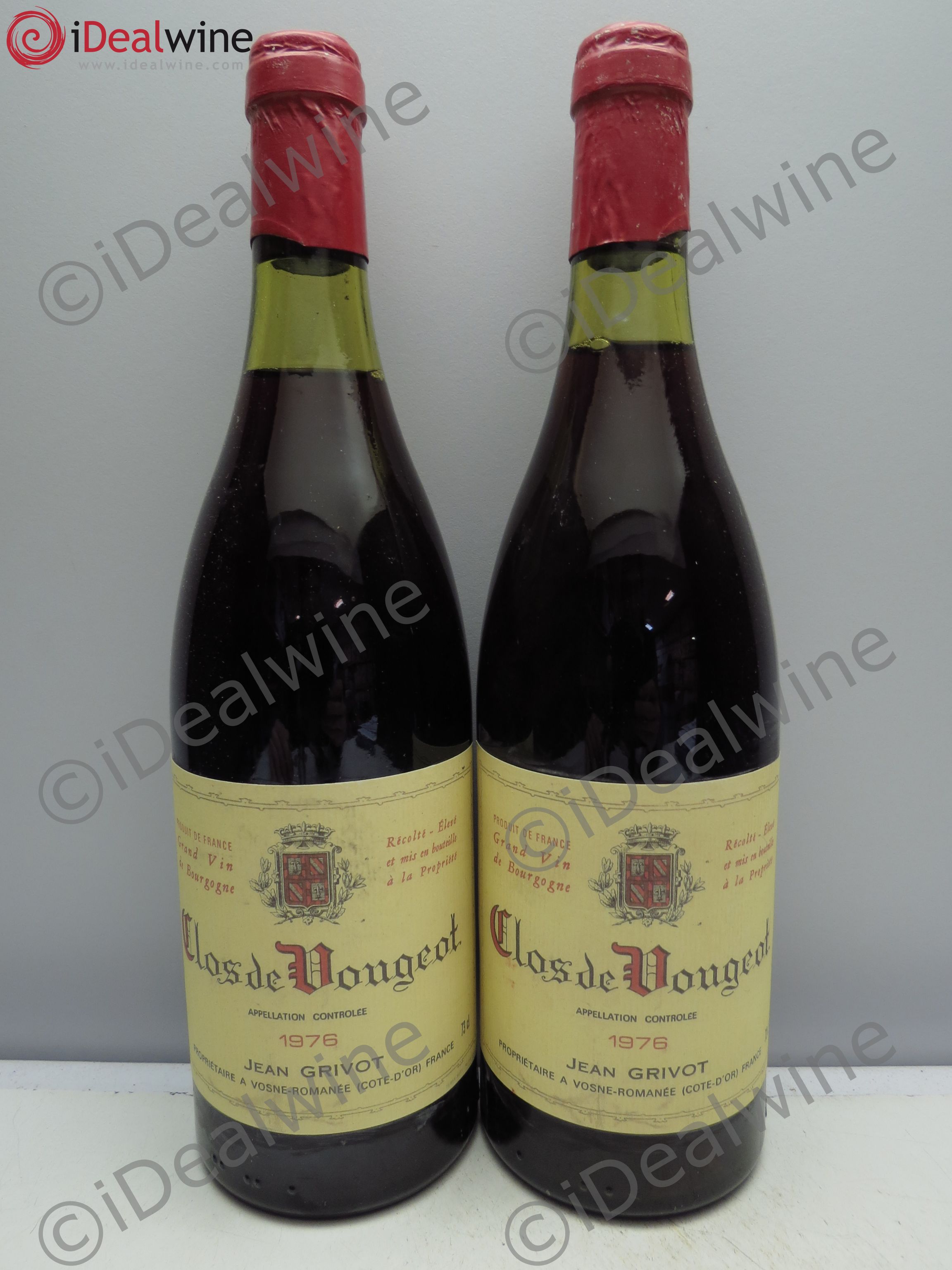 Clos de Vougeot Grand Cru Jean Grivot 1976 - Lot de 2 bouteilles - 0