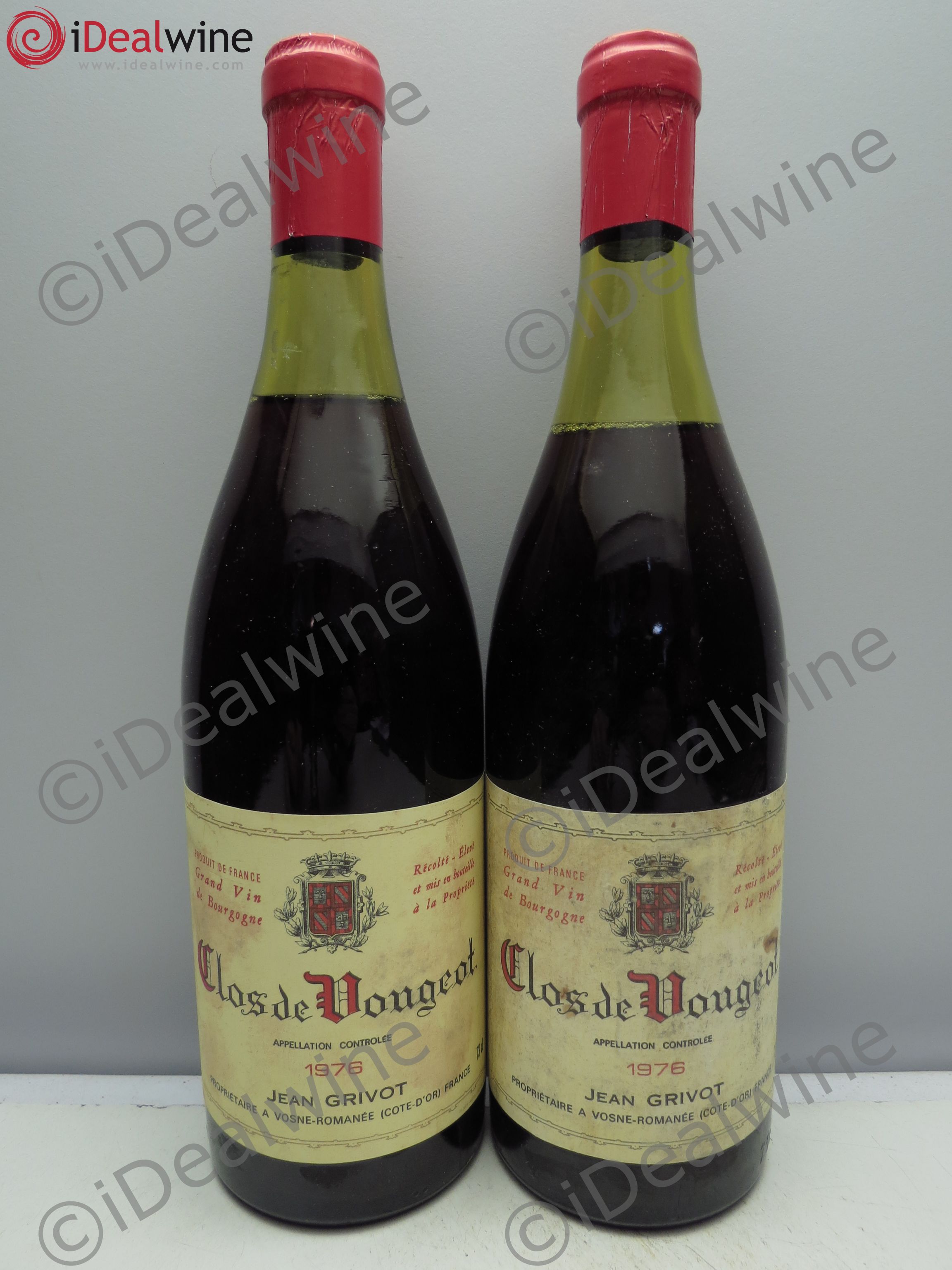 Clos de Vougeot Grand Cru Jean Grivot 1976 - Lot de 2 bouteilles - 0