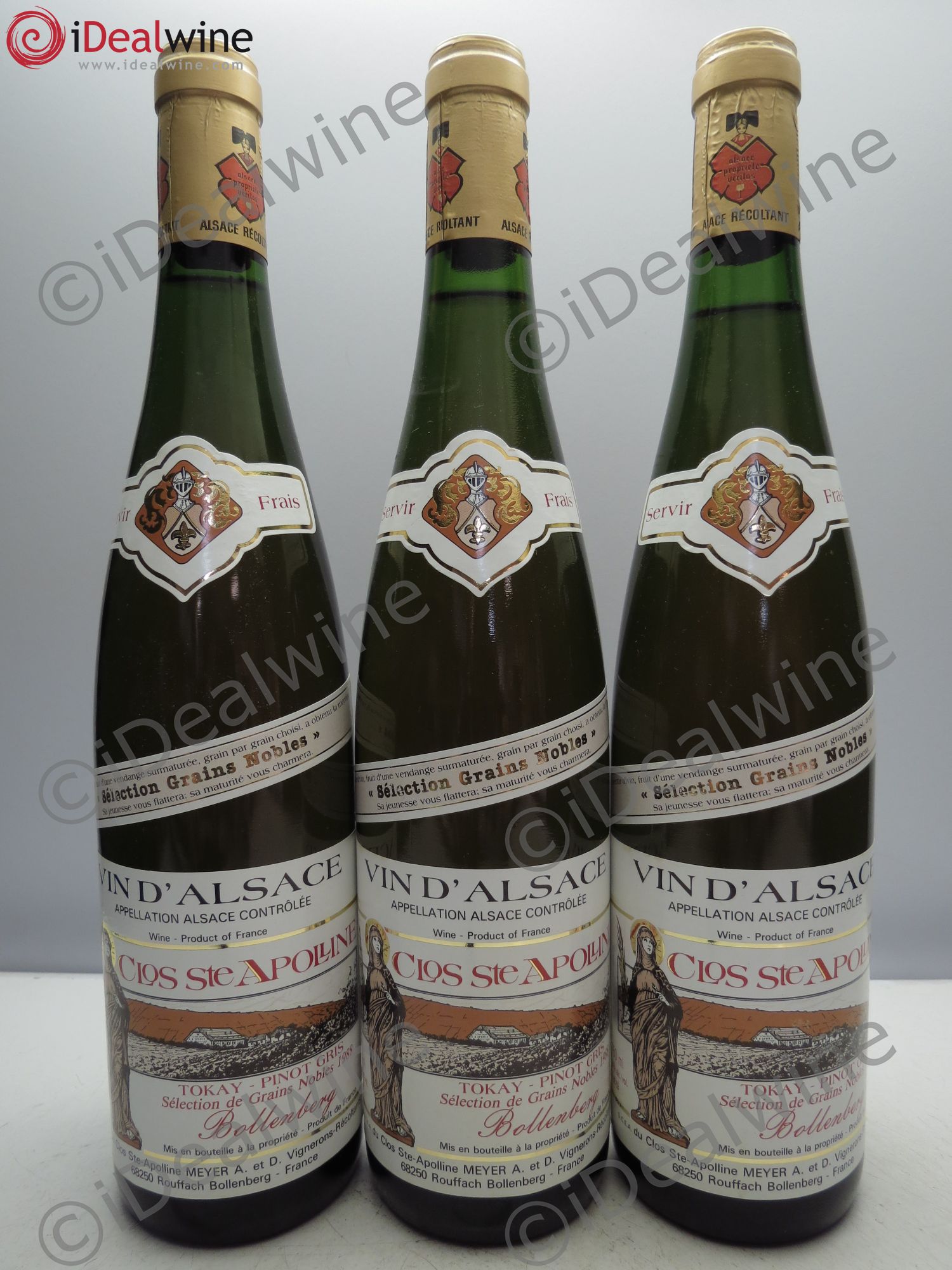 Pinot Gris (Tokay) Sélection de Grains Nobles Clos Sainte Appoline Bollenberg 1988 - Lotto di 3 bottiglie - 0