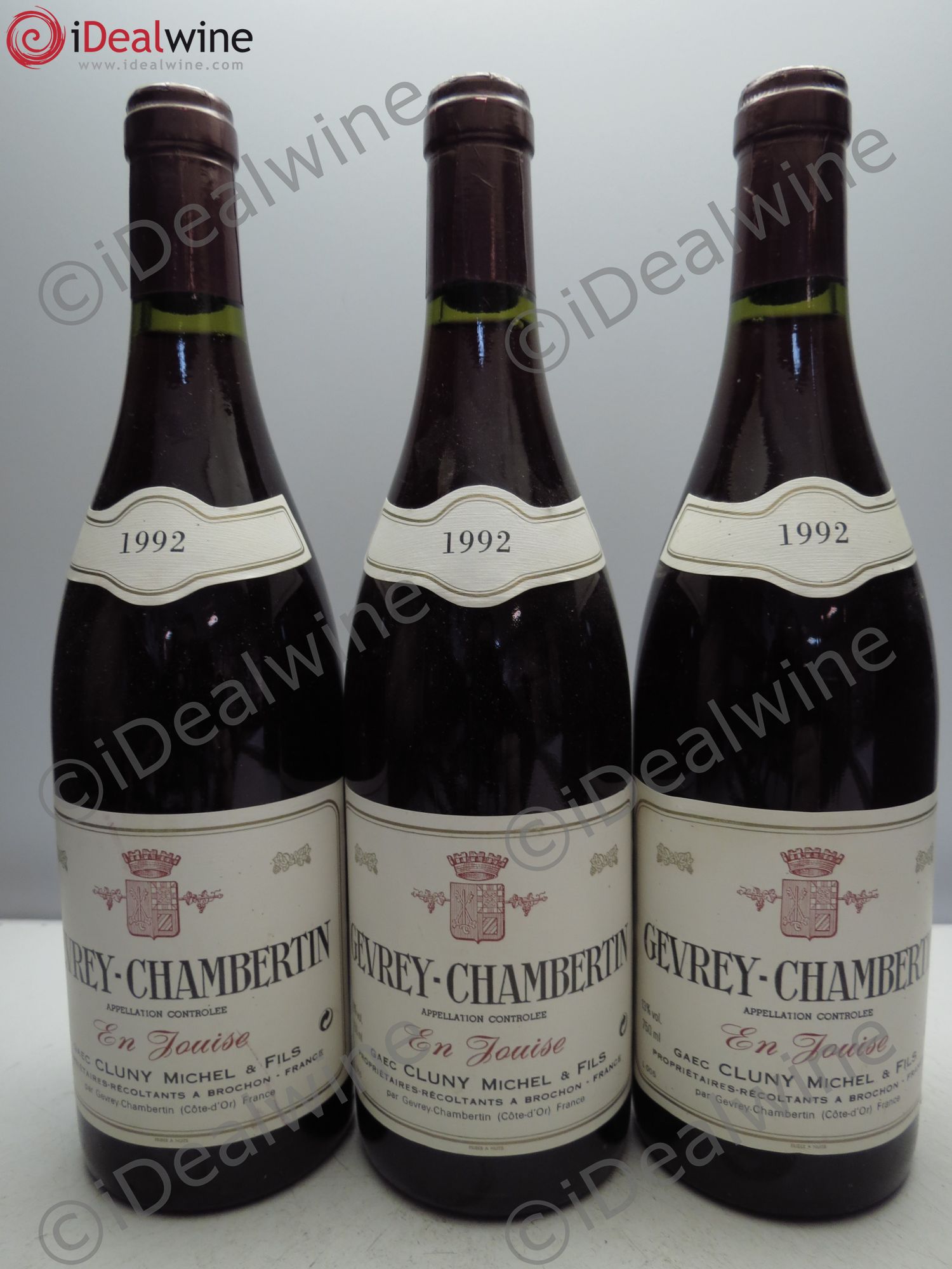 Gevrey-Chambertin en Jouise Michel Cluny 1992 - Posten von 3 Flaschen - 0