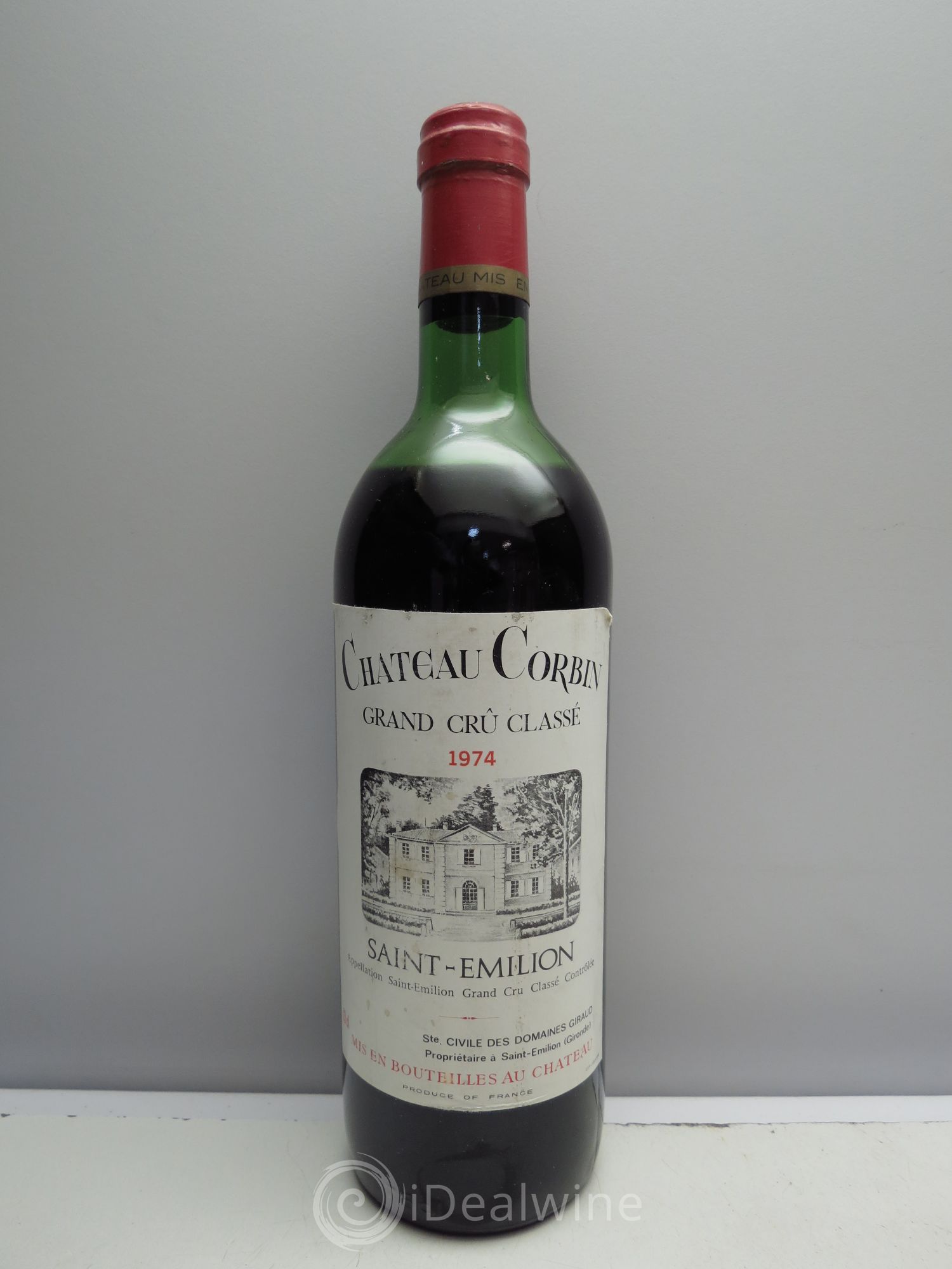 Château Corbin Grand Cru Classé 1974 - Lot de 1 bouteille - 0