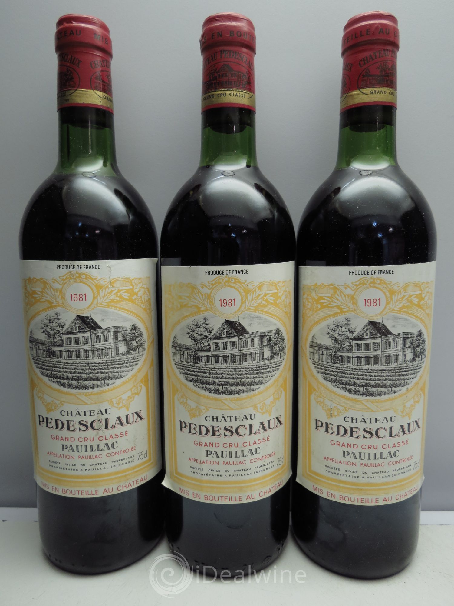Château Pedesclaux 5ème Grand Cru Classé 1981 - Lot de 3 bouteilles - 0