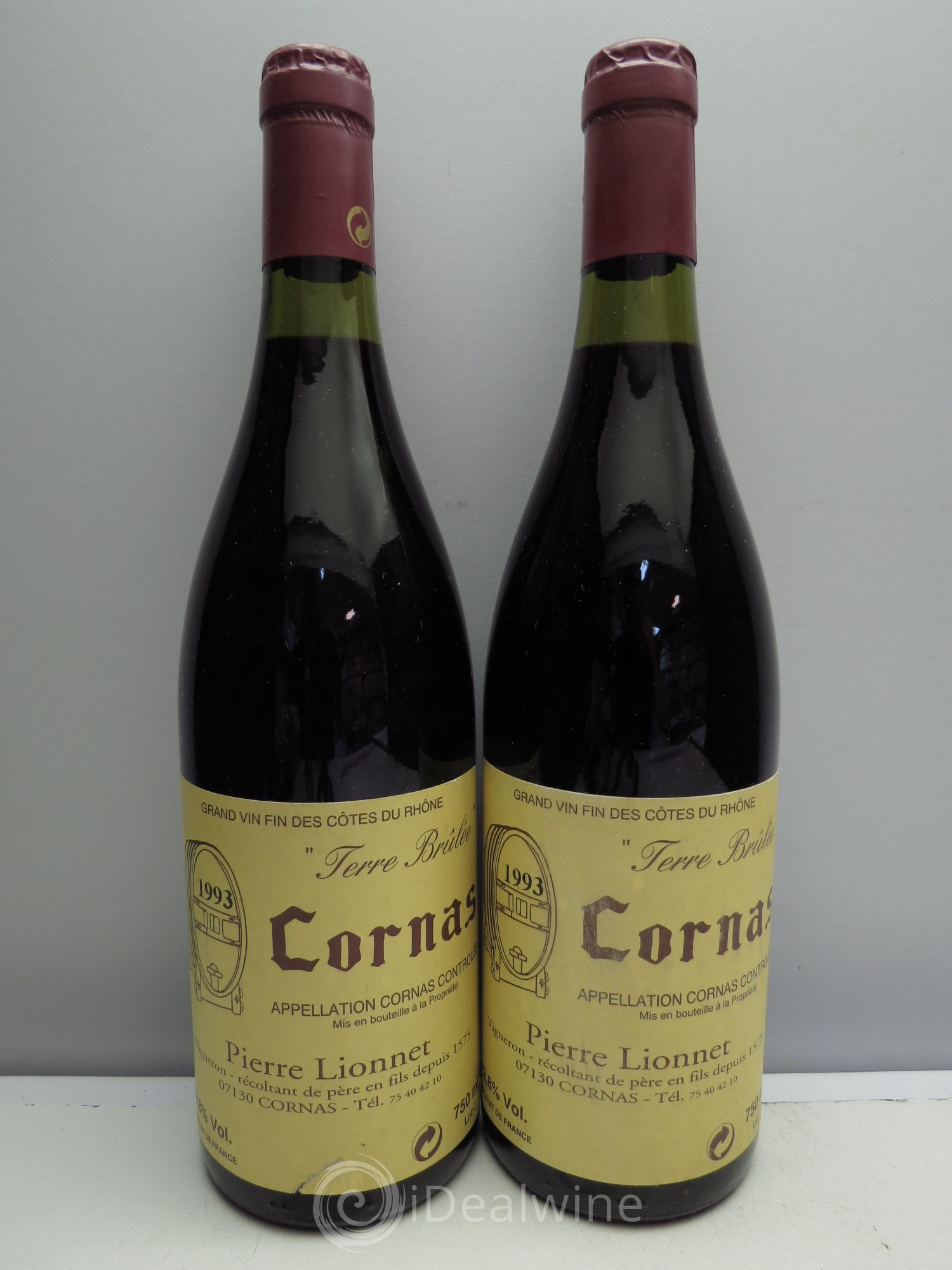 Cornas Terre Brûlée Pierre Lionnet 1993 - Posten von 2 Flaschen - 0