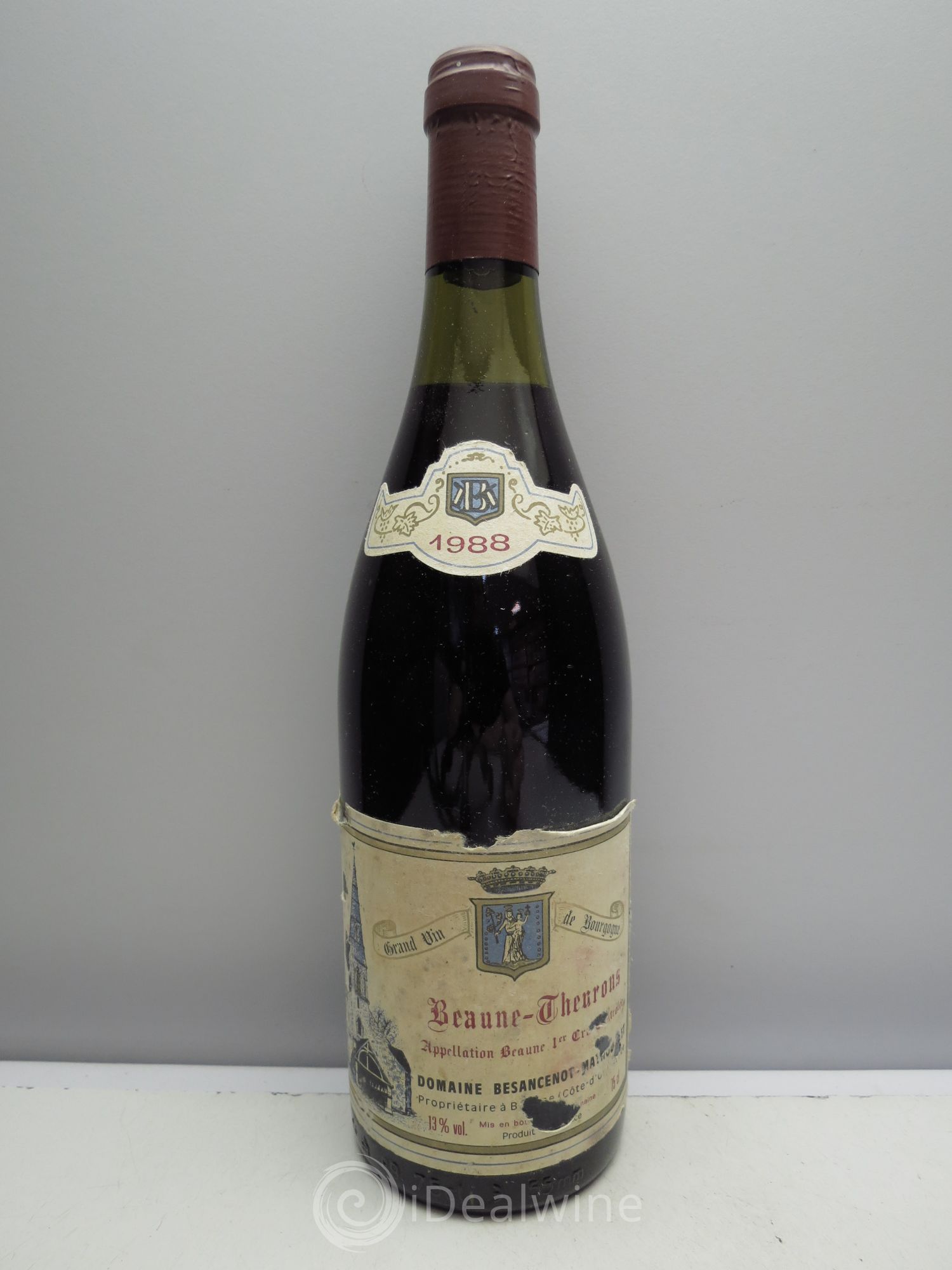 Beaune 1er Cru Theurons Besancenot Mathouillet 1988 - Lot de 1 bouteille - 0