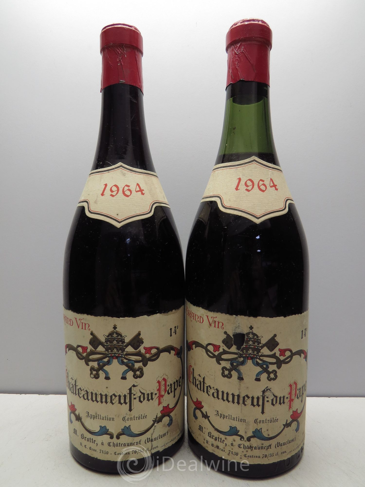 Châteauneuf-du-Pape M.Brotte 1964 - Lot de 2 bouteilles - 0