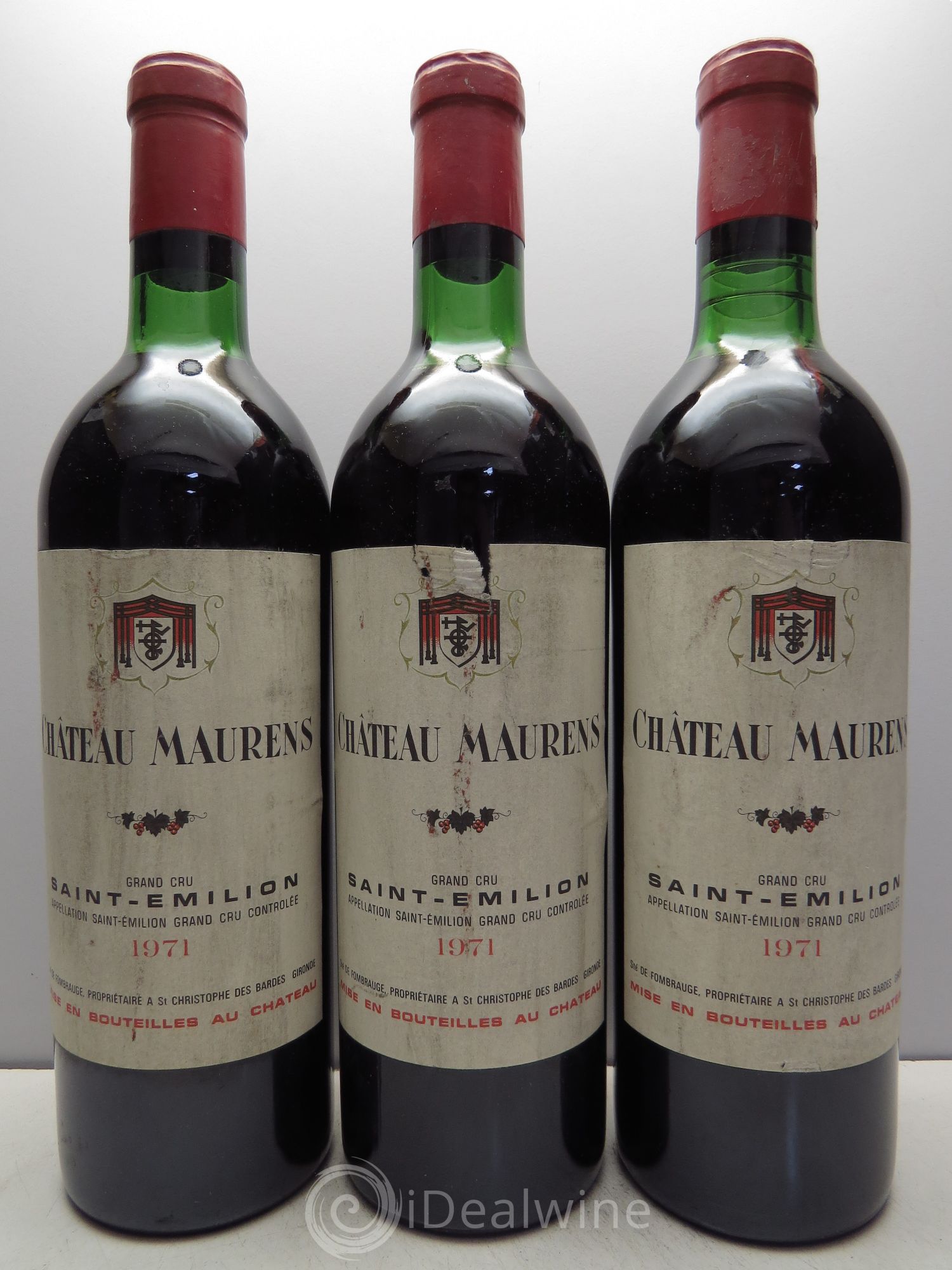 Saint-Émilion Château Maurens 1971 - Lot de 3 bouteilles - 0