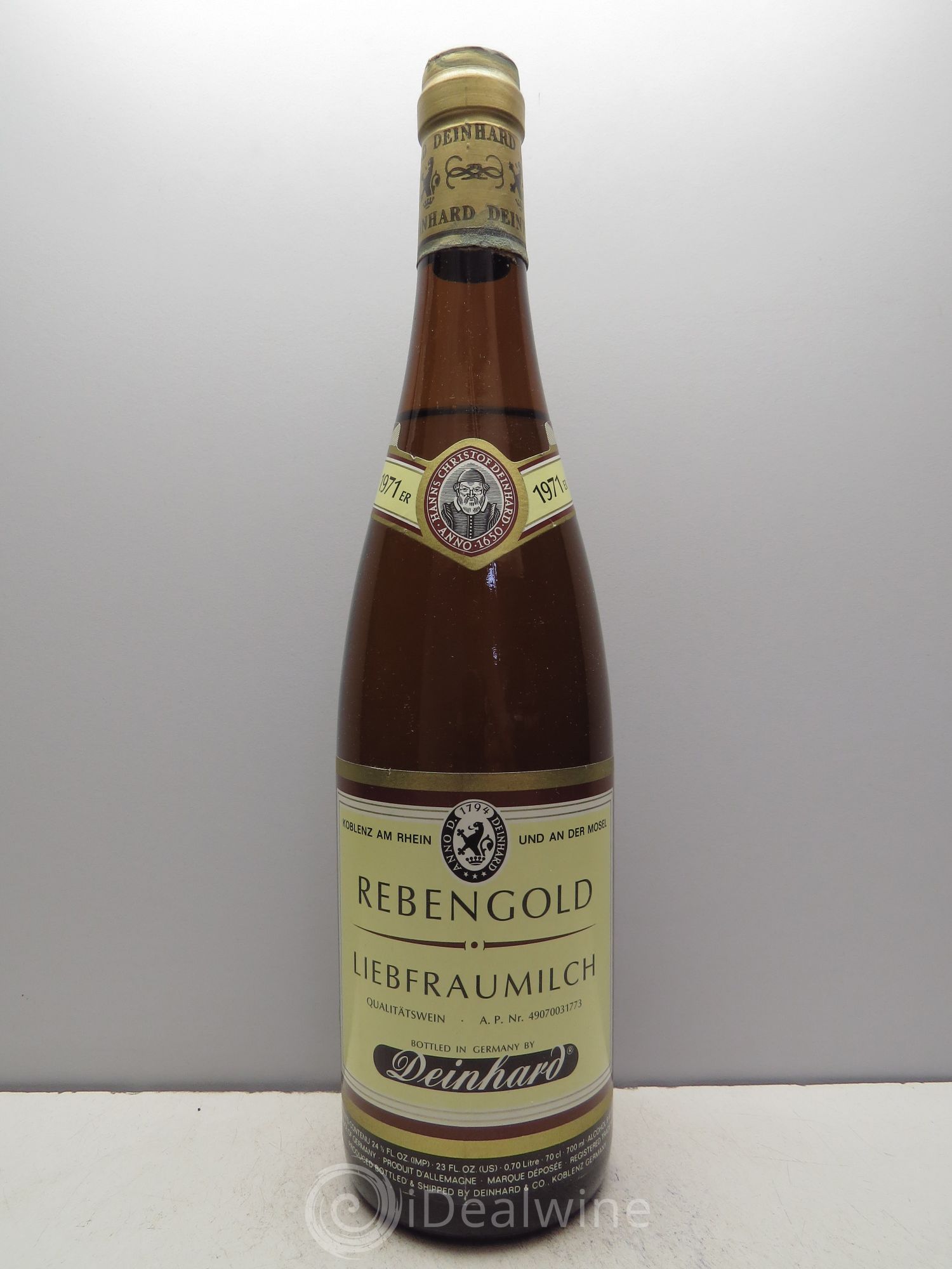 Allemagne Rheingau Rebengold Liebfraumilch Dienhard (sans prix de réserve / no reserve) 1971 - Posten von 1 Flasche - 0