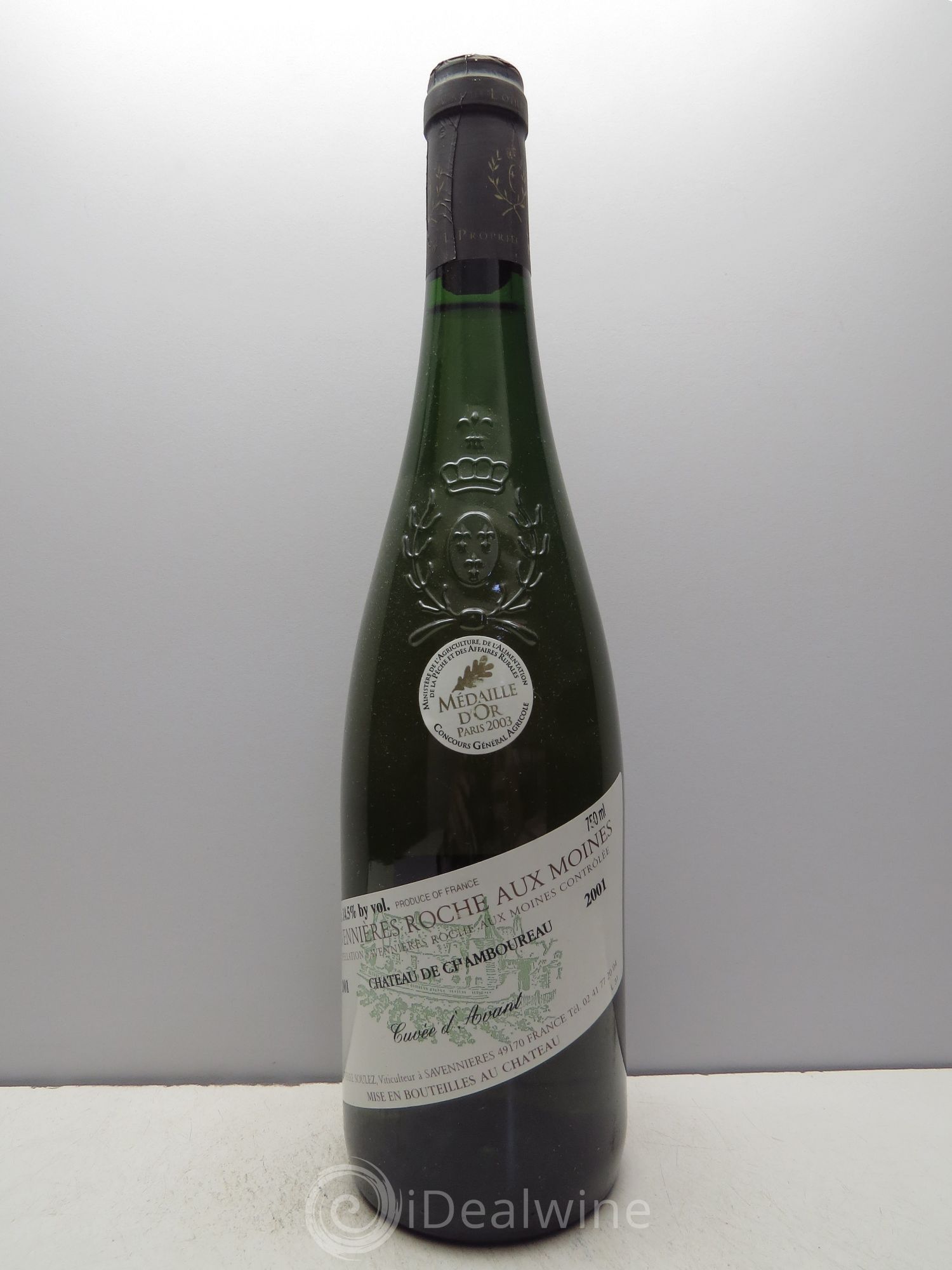 Savennières Roche aux Moines Château de Chamboureau Cuvée D'avant (sans prix de réserve/no reserve) 2001 - Posten von 1 Flasche - 0