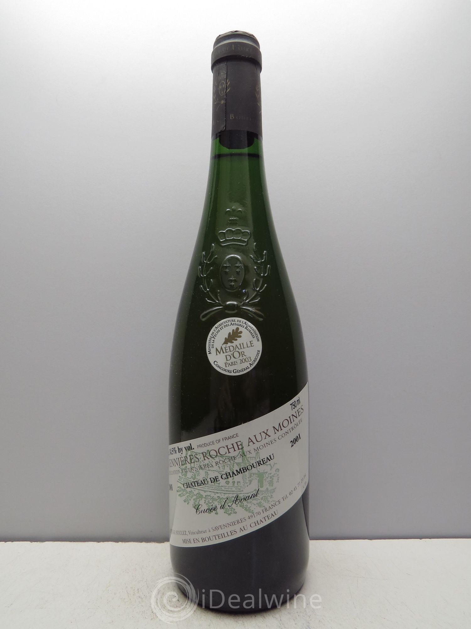 Savennières Roche aux Moines Château de Chamboureau Cuvée D'avant (sans prix de réserve/no reserve) 2001 - Posten von 1 Flasche - 0