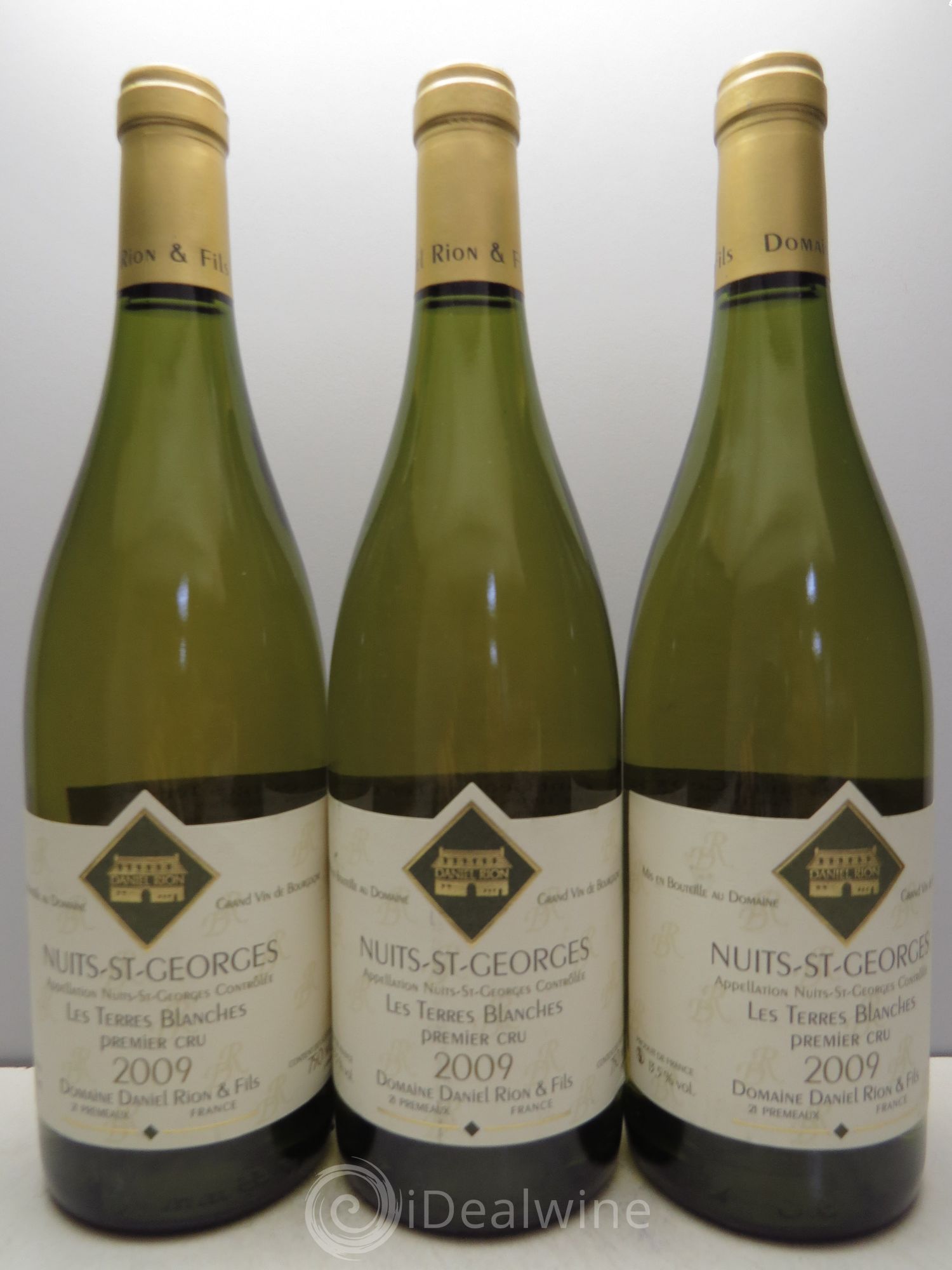 Nuits-Saint-Georges les Terres Blanches Daniel Rion et Fils 2009 - Lot de 3 bouteilles - 0