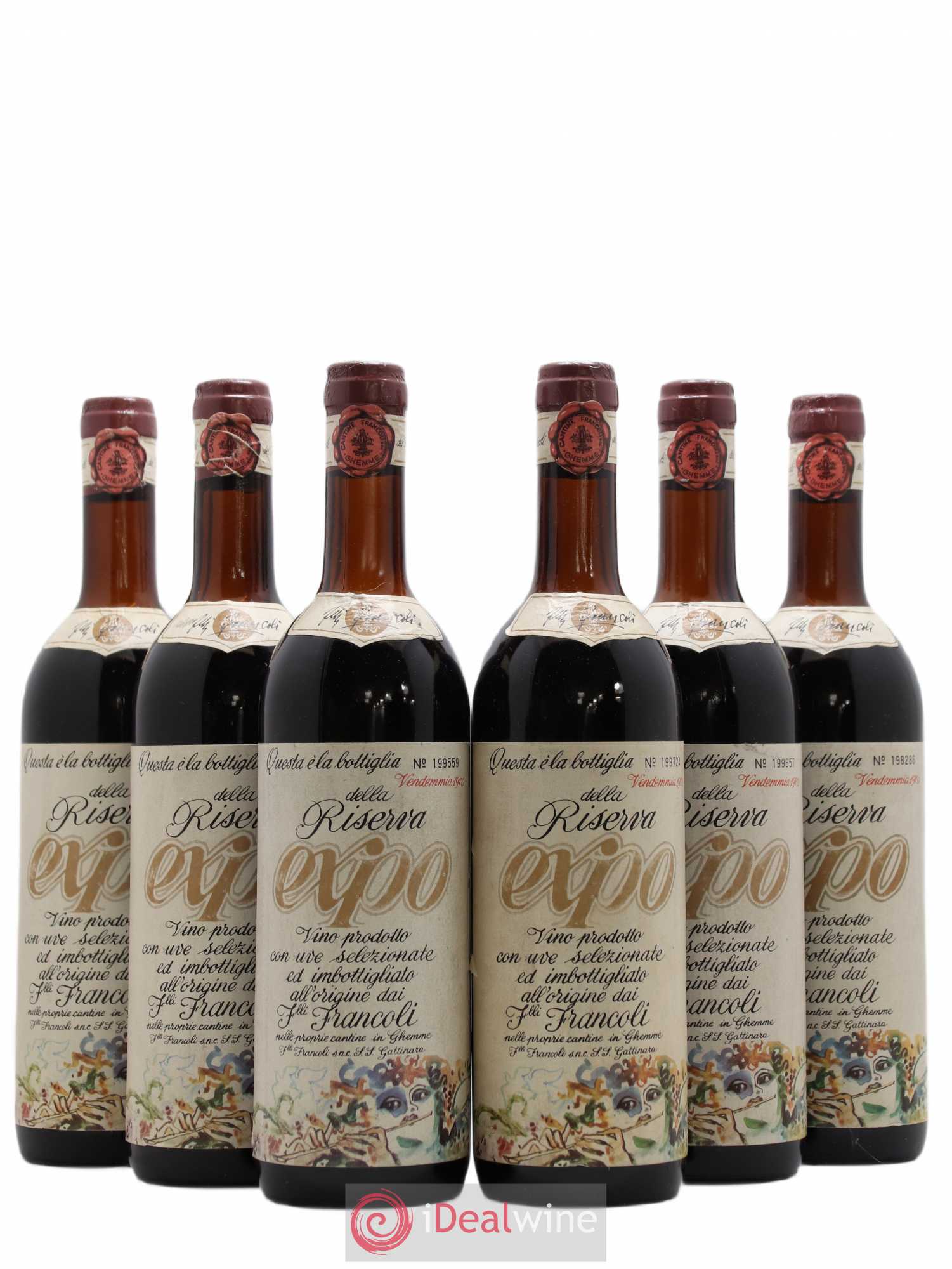 Italie Fratelli Francoli Expo Riserva (sans prix de réserve) 1970 - Posten von 6 Flaschen - 0