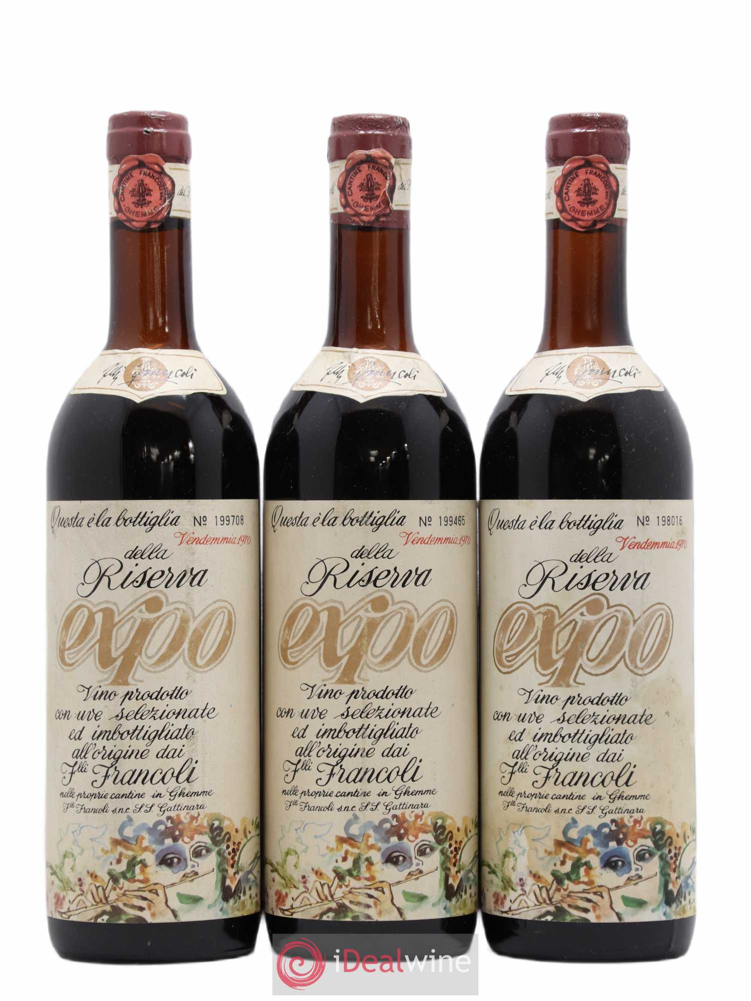 Italie Fratelli Francoli Expo Riserva (sans prix de réserve) 1970 - Posten von 3 Flaschen - 0