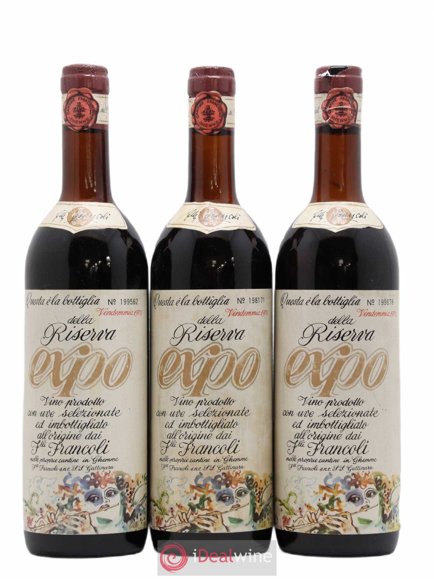 Italie Fratelli Francoli Expo Riserva 1970 - Lot de 3 bouteilles - 0