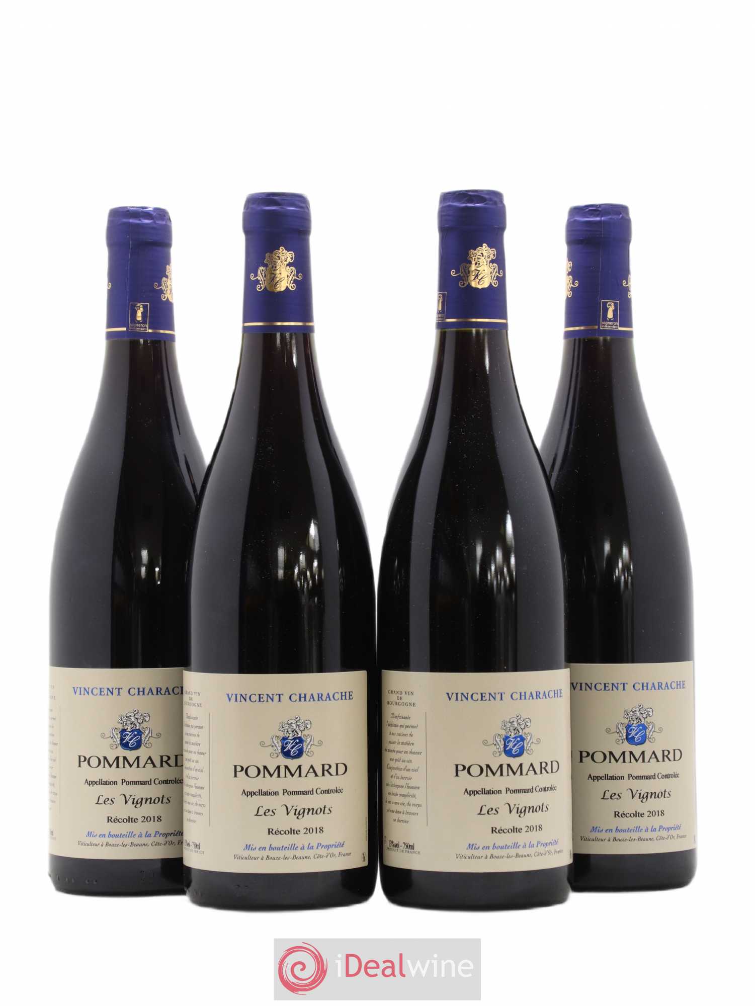 Pommard Les Vignots Vincent Charache 2018 - Lot de 4 bouteilles - 0