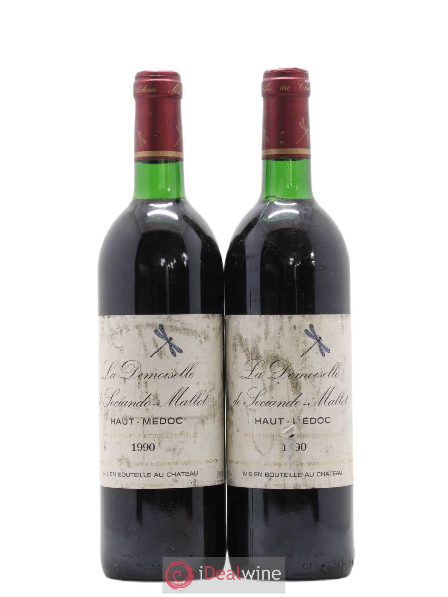Demoiselle de Sociando Mallet Second Vin 1990 - Lot de 2 bouteilles - 0