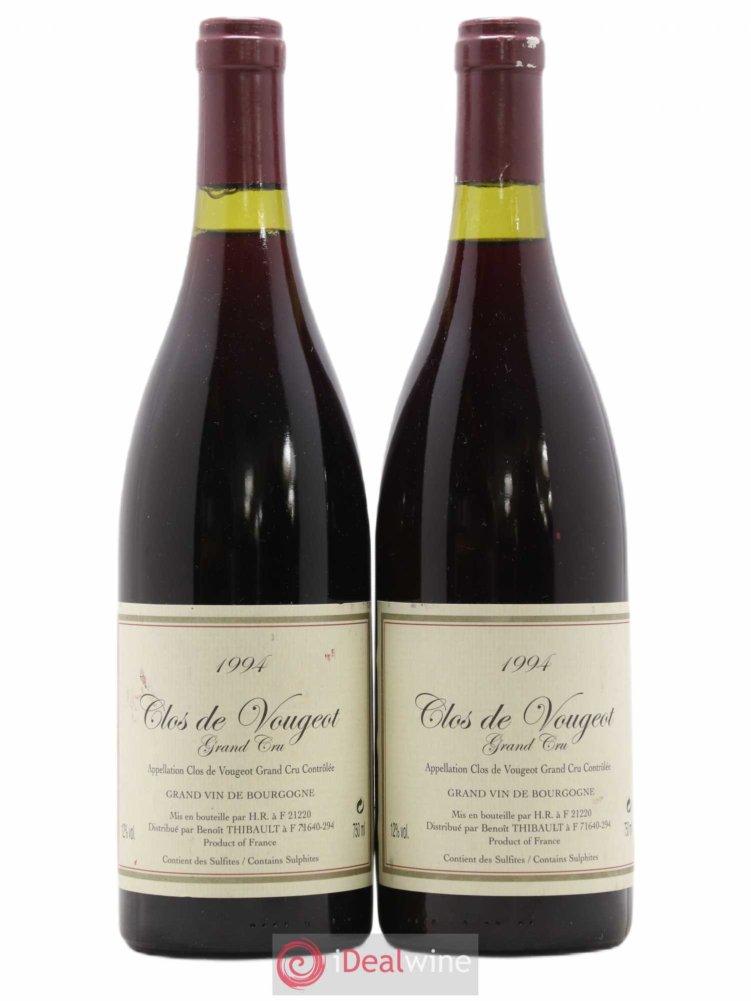 Clos de Vougeot Grand Cru Benoit Thibault 1994 - Lot de 2 bouteilles - 0
