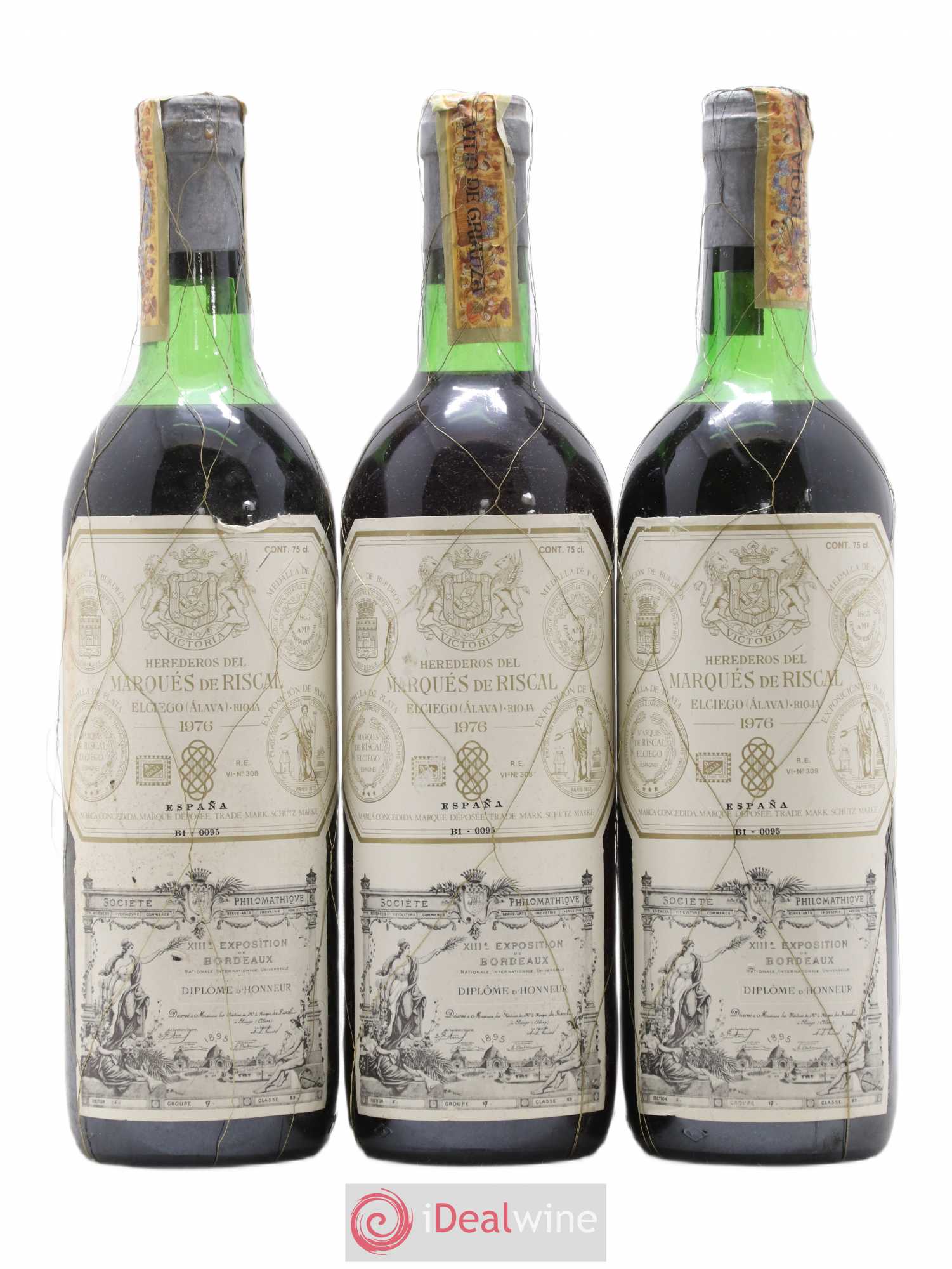 Rioja DOCA Reserva Marqués de Riscal 1976 - Lot of 3 bottles - 0
