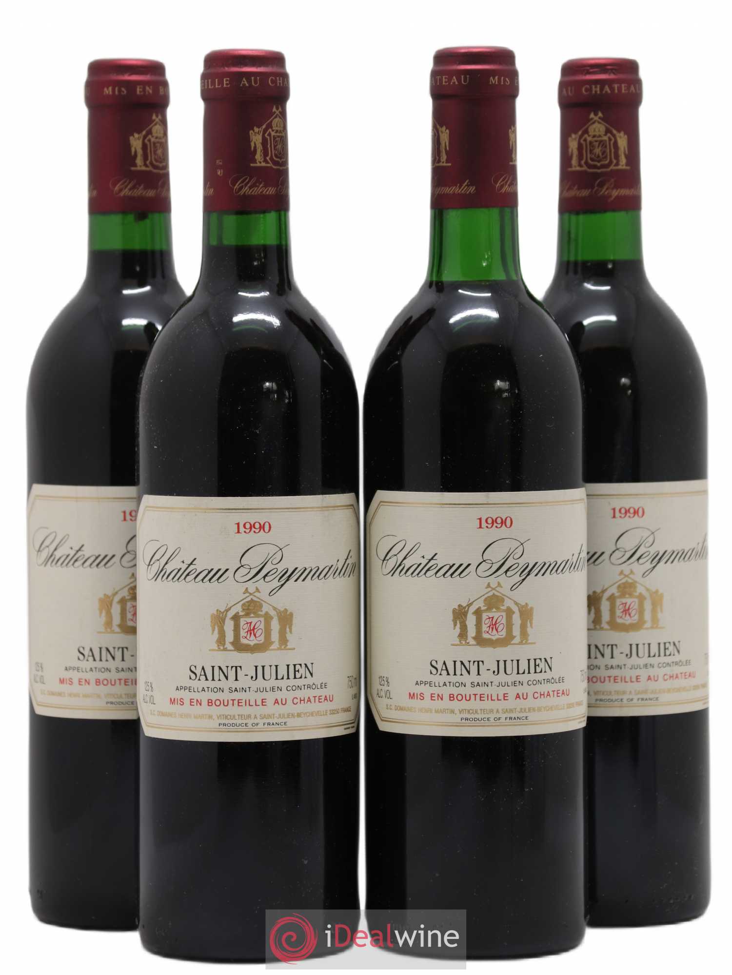 Saint-Julien Château Peymartin 1990 - Lot de 4 bouteilles - 0