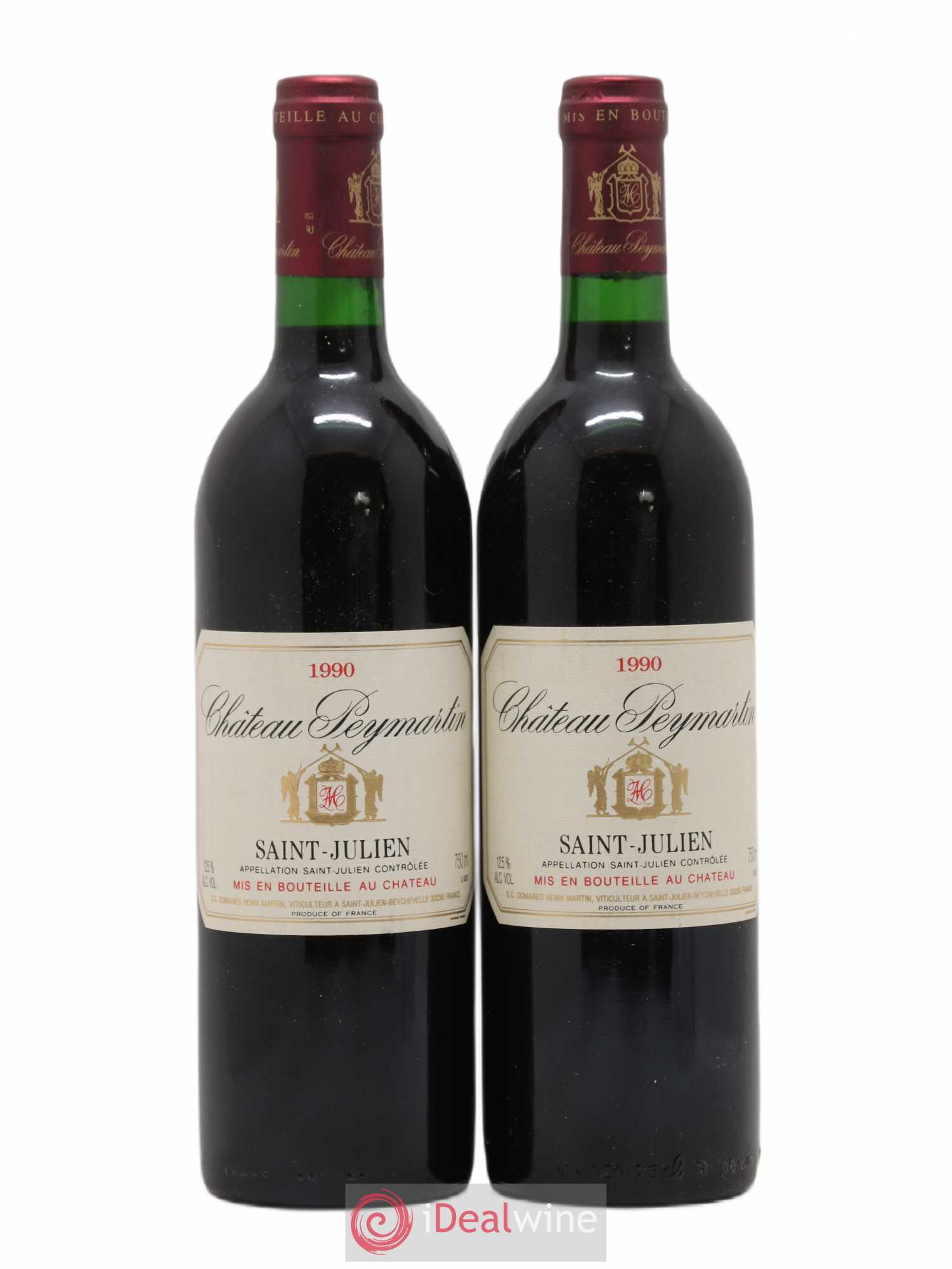 Saint-Julien Château Peymartin 1990 - Lot of 2 bottles - 0