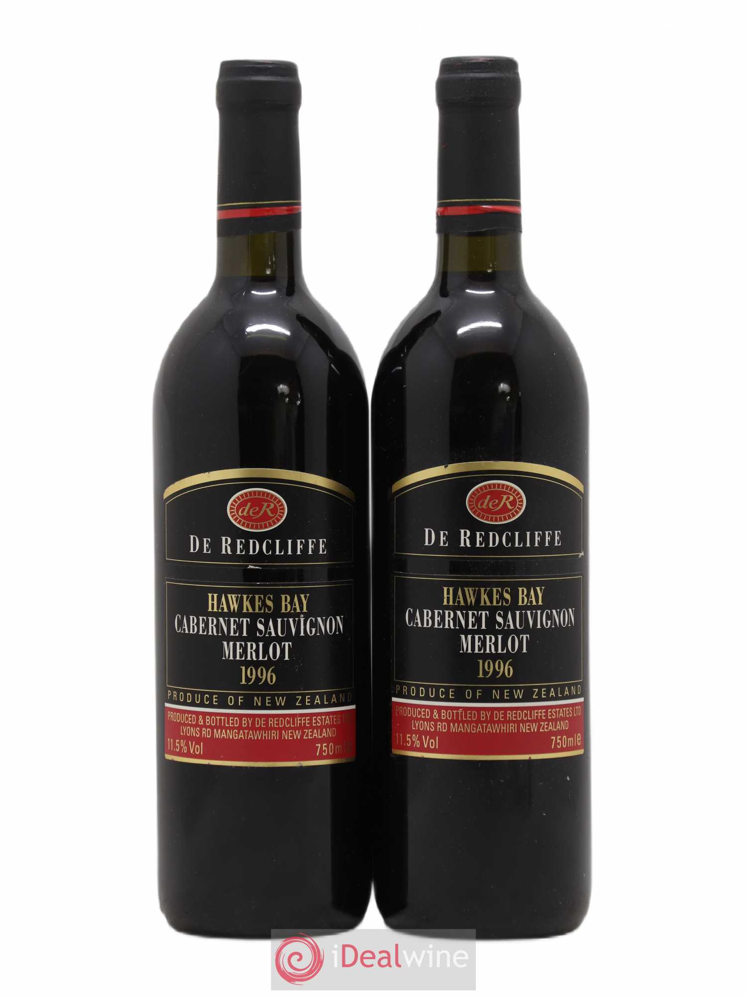 Nouvelle Zélande Carbernet Sauvignon Merlot Hawkes Bay De Redcliffe 1996 - Posten von 2 Flaschen - 0
