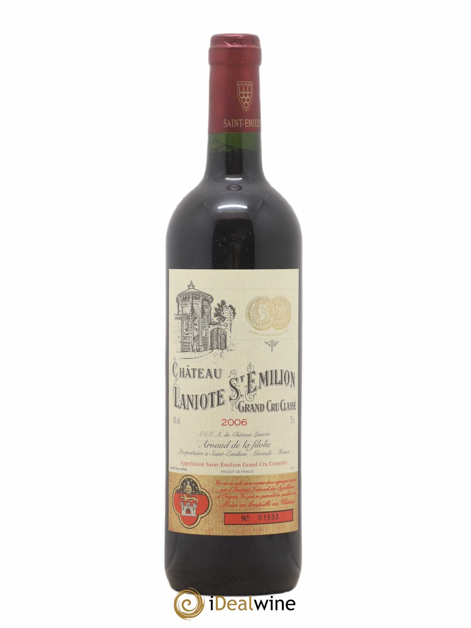 Château Laniote Grand Cru Classé 2006 - Lot de 1 bouteille - 0
