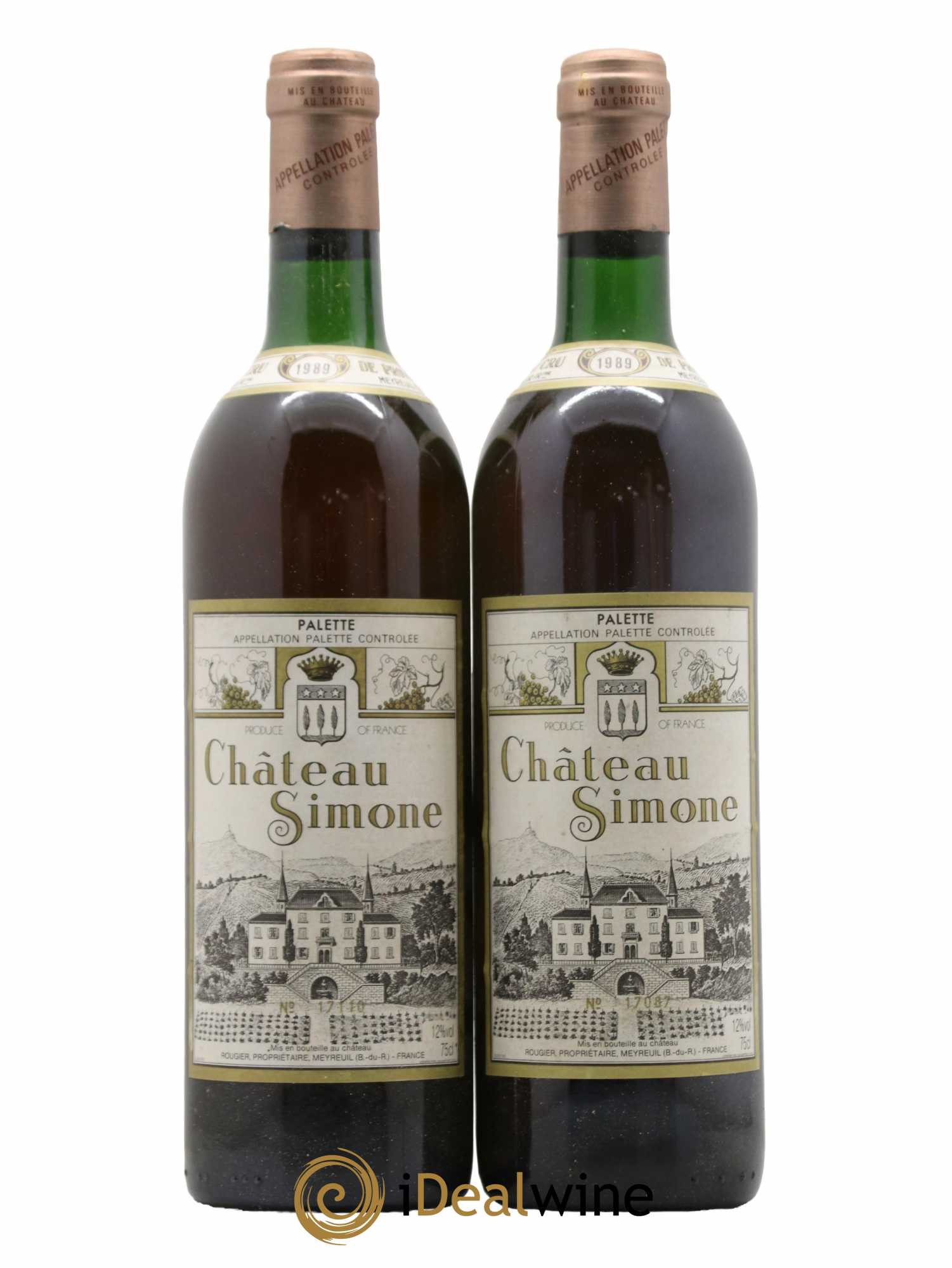 Palette Château Simone Famille Rougier 1989 - Posten von 2 Flaschen - 0
