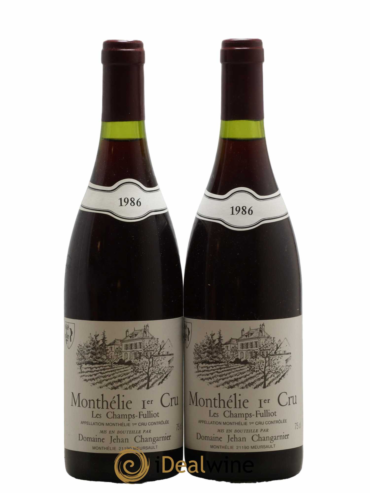 Monthélie 1er Cru Les Champs Fulliot Domaine Changarnier 1986 - Lot de 2 bouteilles - 0