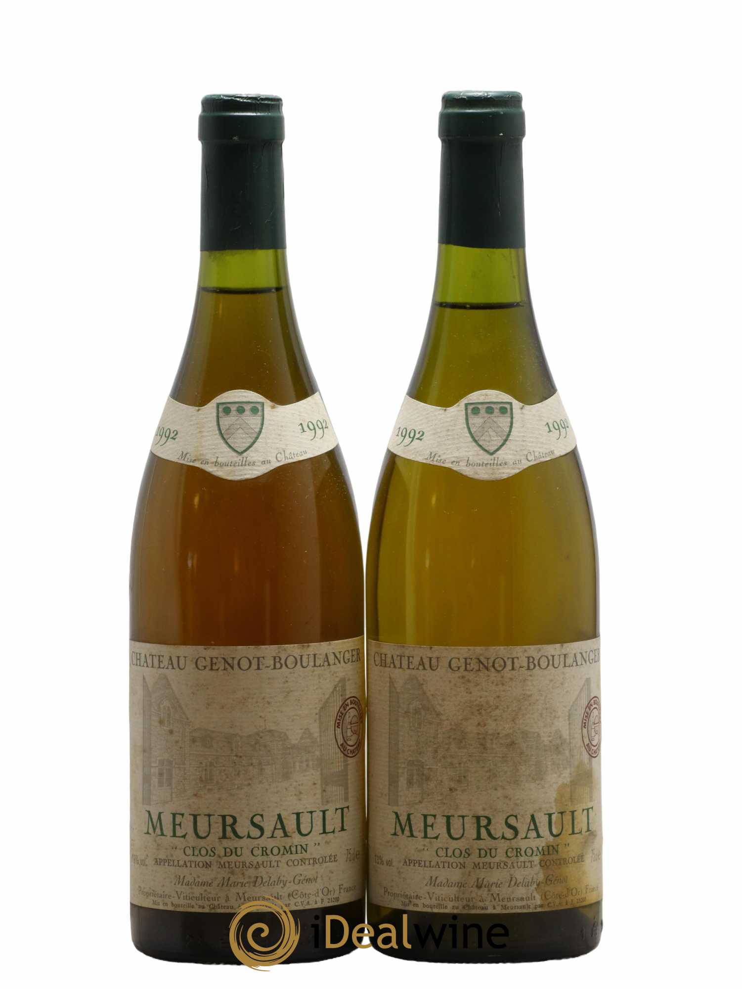 Meursault Clos du Cromin Château Génot Boulanger 1992 - Lot de 2 bouteilles - 0