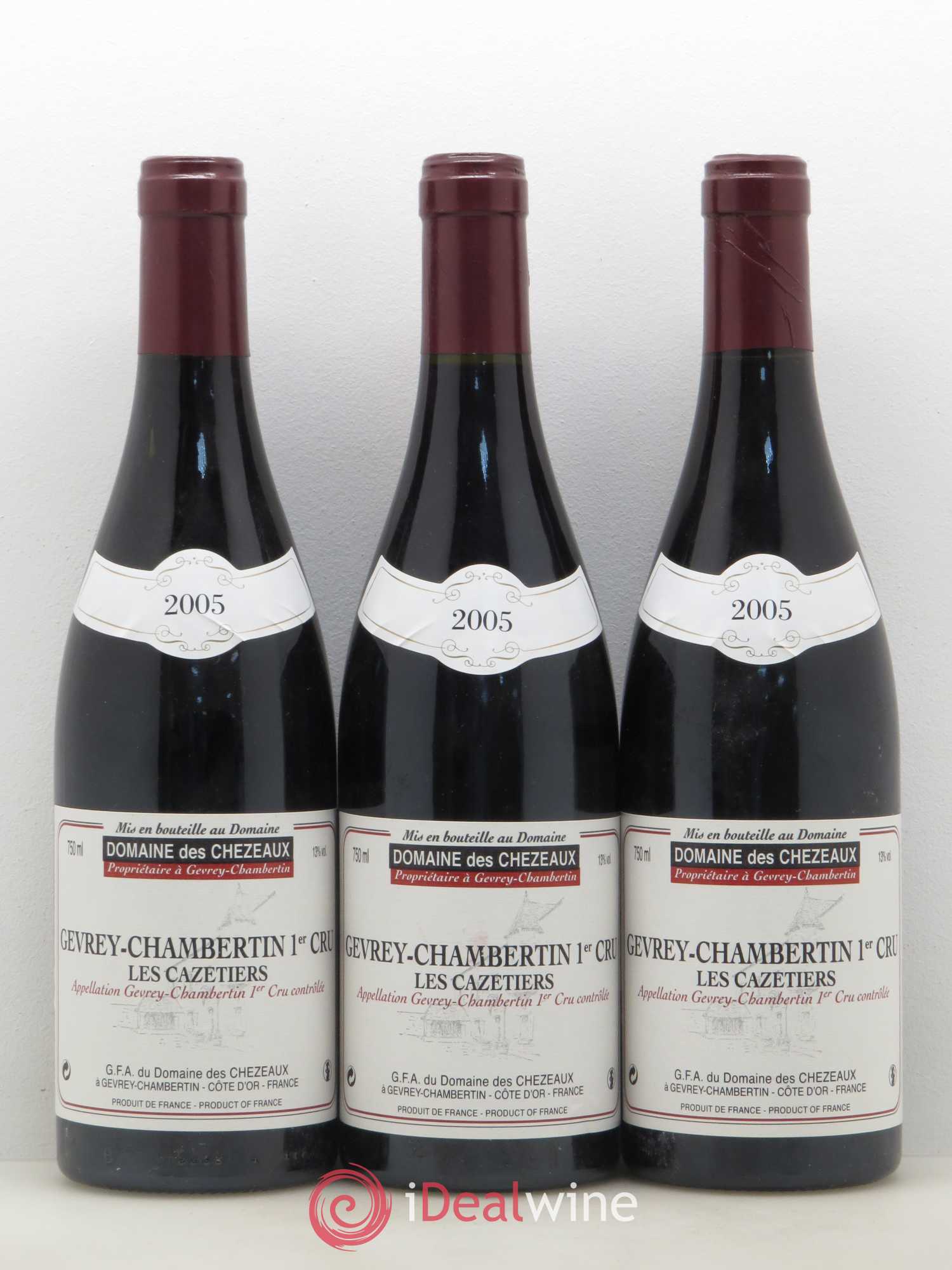 Gevrey-Chambertin 1er Cru Les Cazetiers Domaine des Chezeaux 2005 - Posten von 3 Flaschen - 0