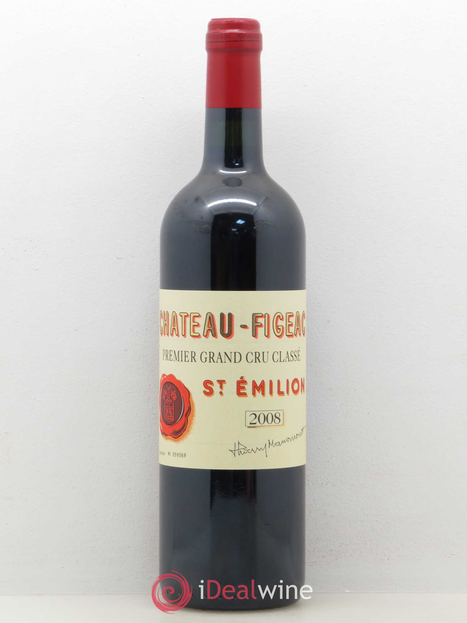 Château Figeac 1er Grand Cru Classé A 2008 - Lot de 1 bouteille - 0