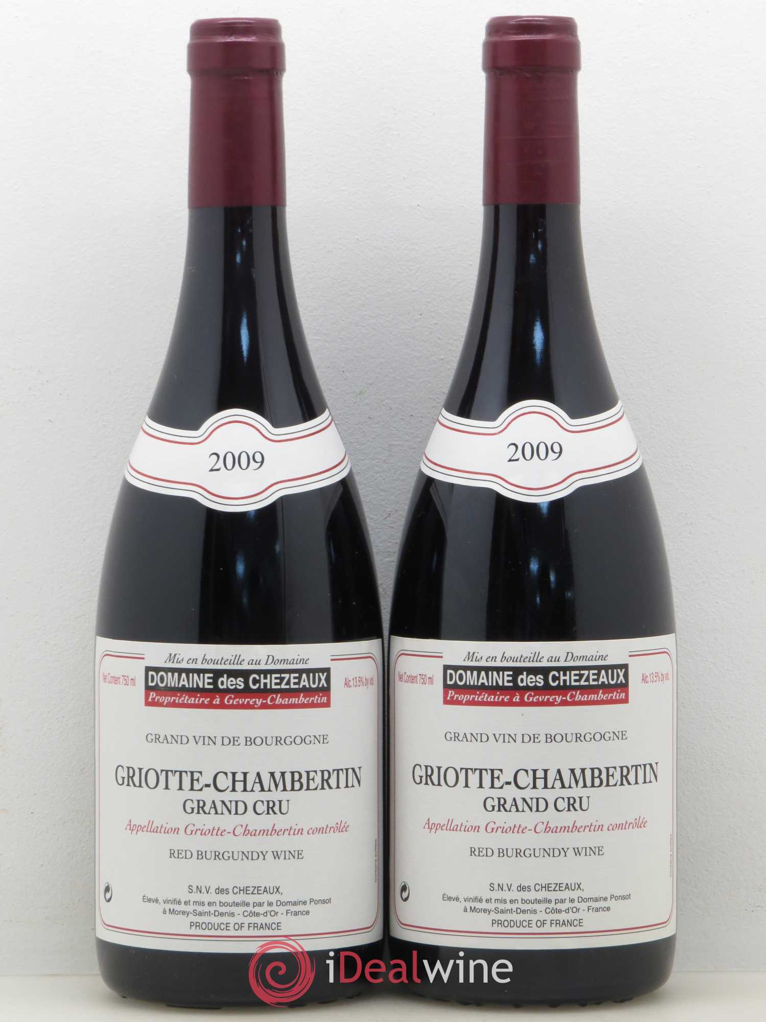 Griotte-Chambertin Grand Cru Domaine des Chezeaux 2009 - Lot de 2 bouteilles - 0