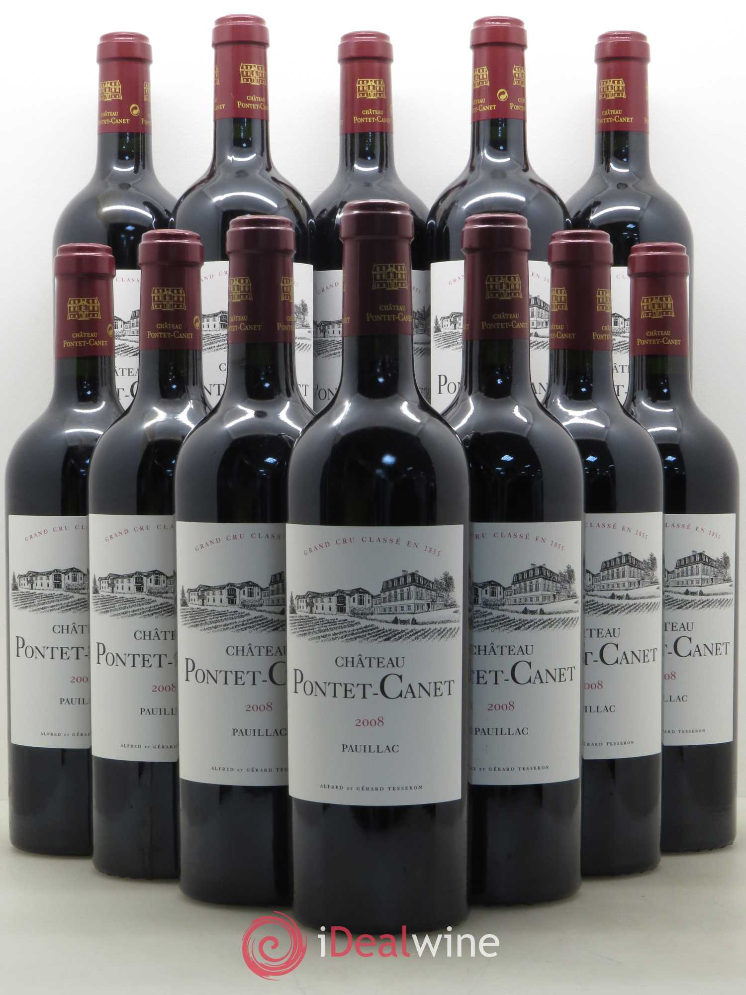 Château Pontet Canet 5ème Grand Cru Classé 2008 - Lot de 12 bouteilles - 0