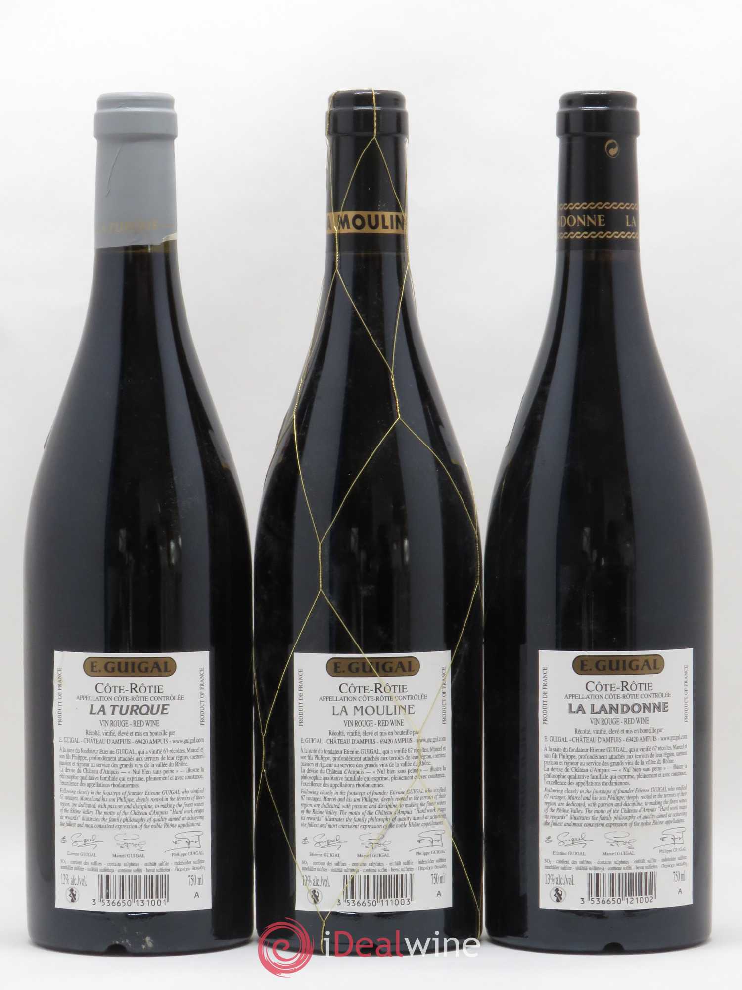 Côte-Rôtie Guigal Trilogie La Turque - La Landonne - La Mouline 2009 - Lot de 3 bouteilles - 1