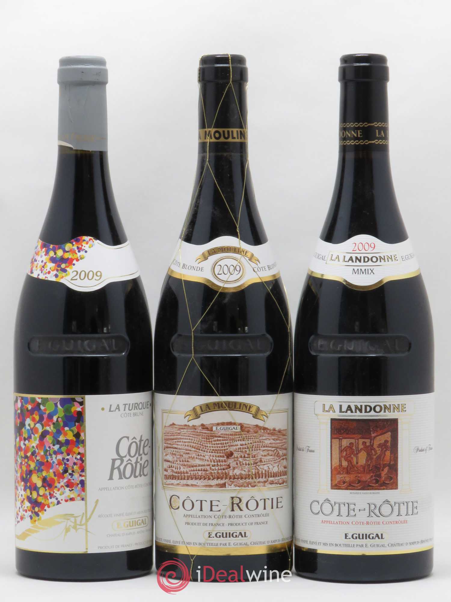 Côte-Rôtie Guigal Trilogie La Turque - La Landonne - La Mouline 2009 - Lot de 3 bouteilles - 0